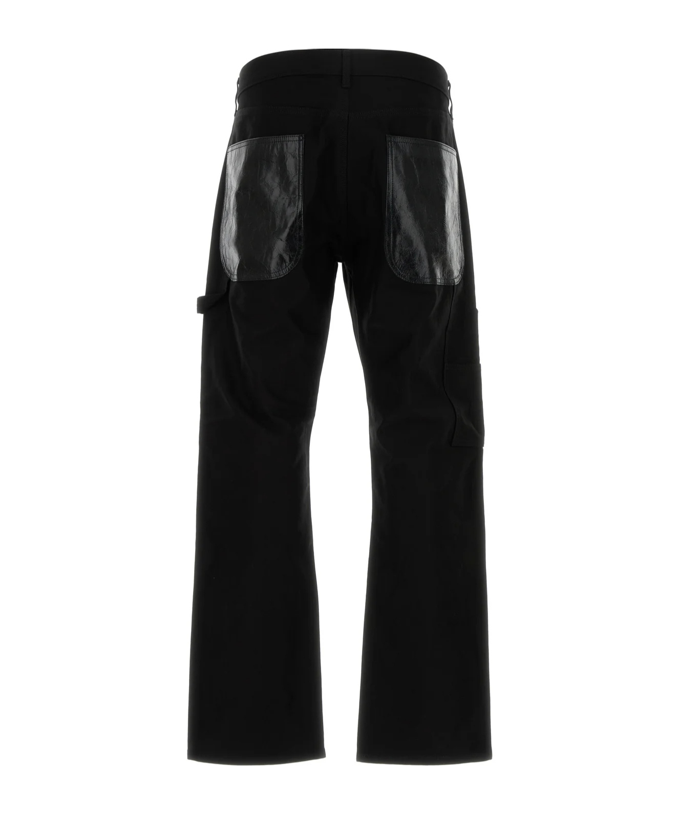 Junya Watanabe Cotton Wide Leg Trousers Featuring Pockets In Black