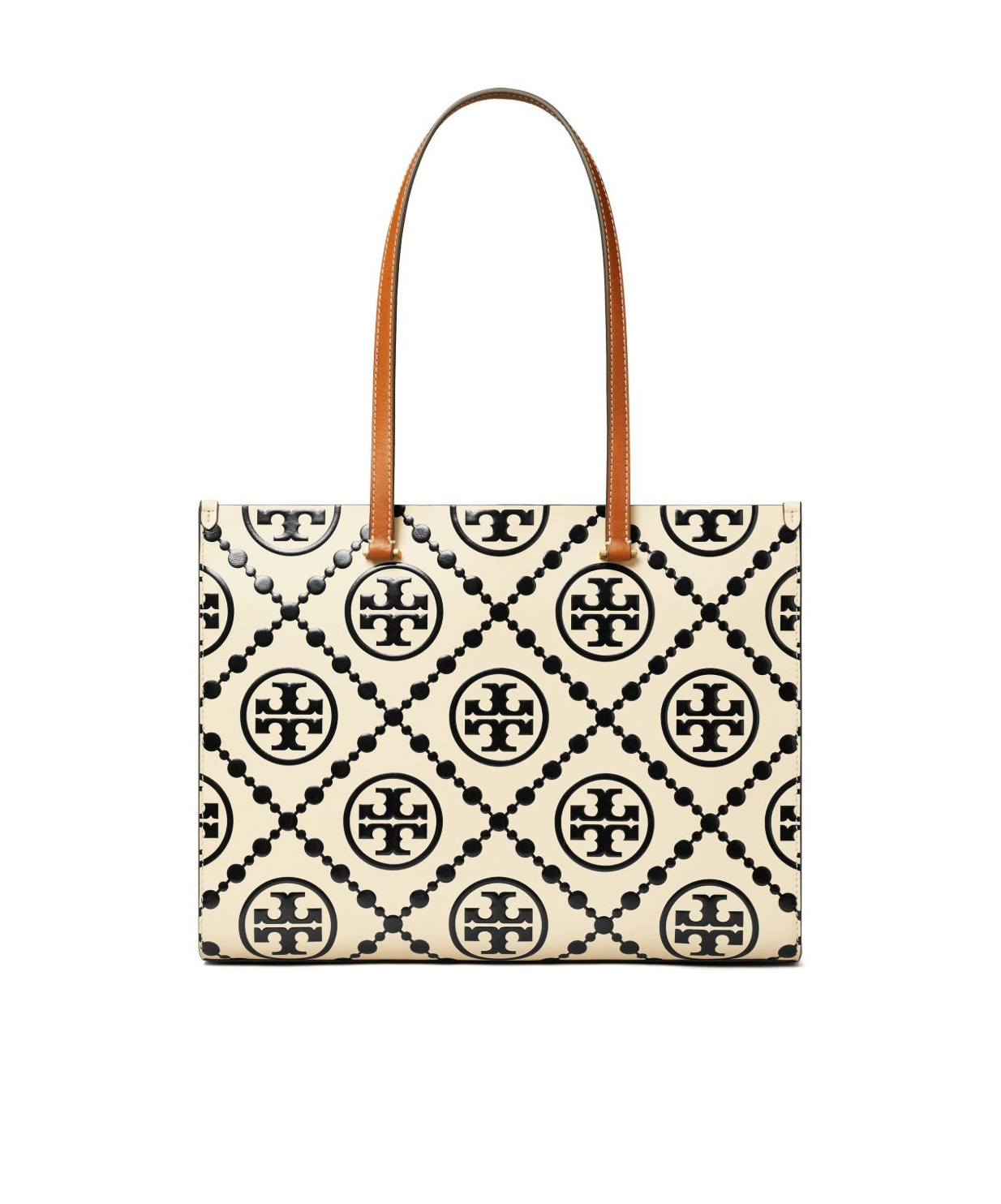 Tory Burch Contrast Embossed Tote Bag In Black