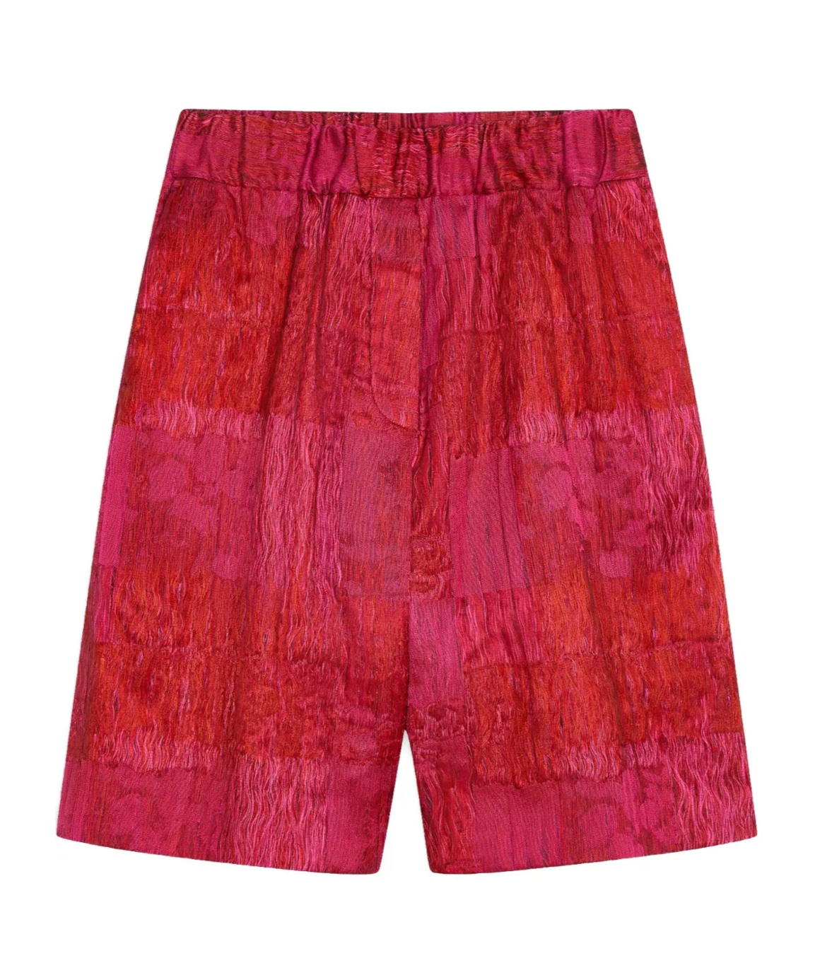Dries Van Noten Pomy Elasticated Jacquard Wide-leg Shorts In Fuchsia
