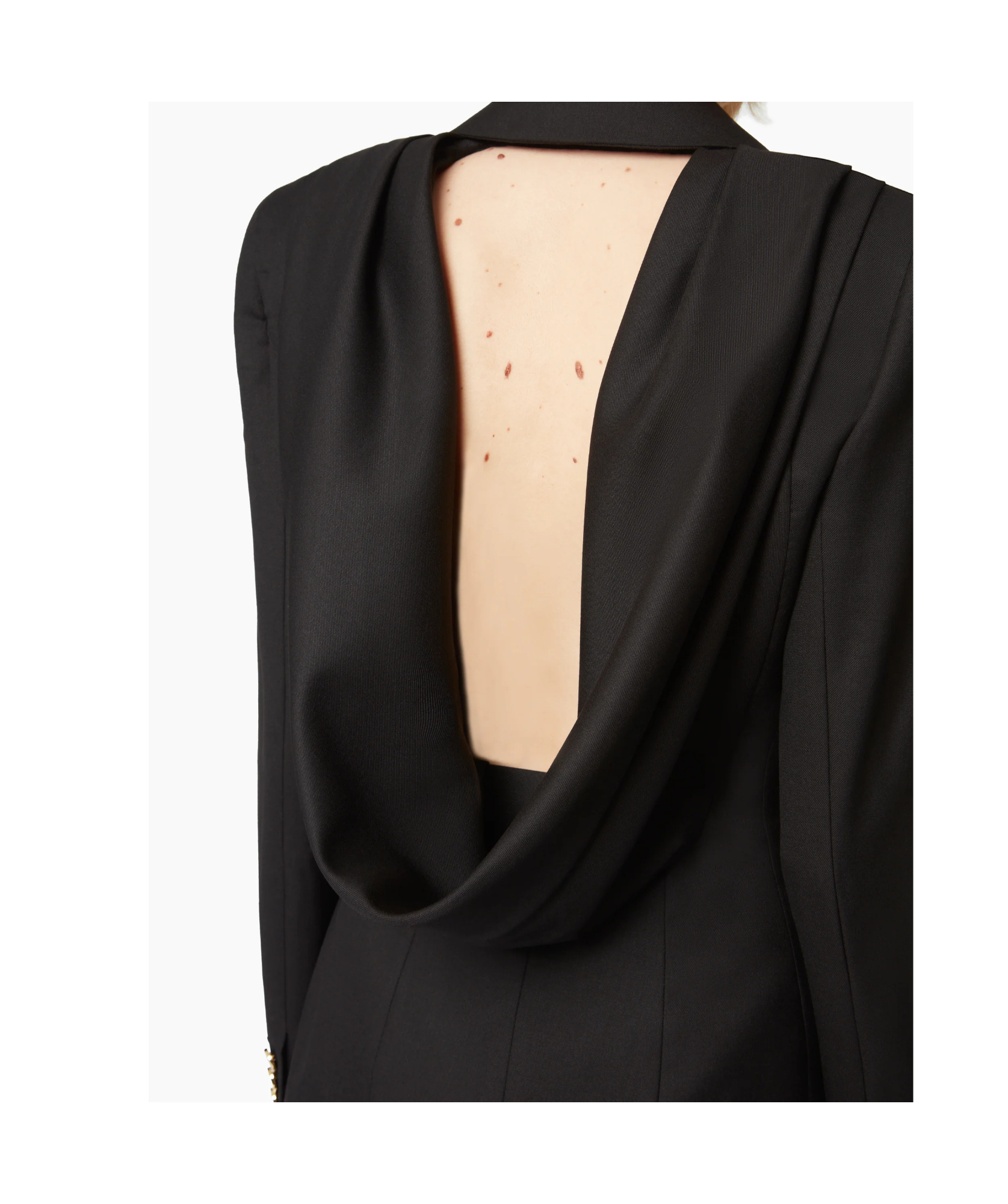 Nina Ricci Open Draped Back Jacket In Black