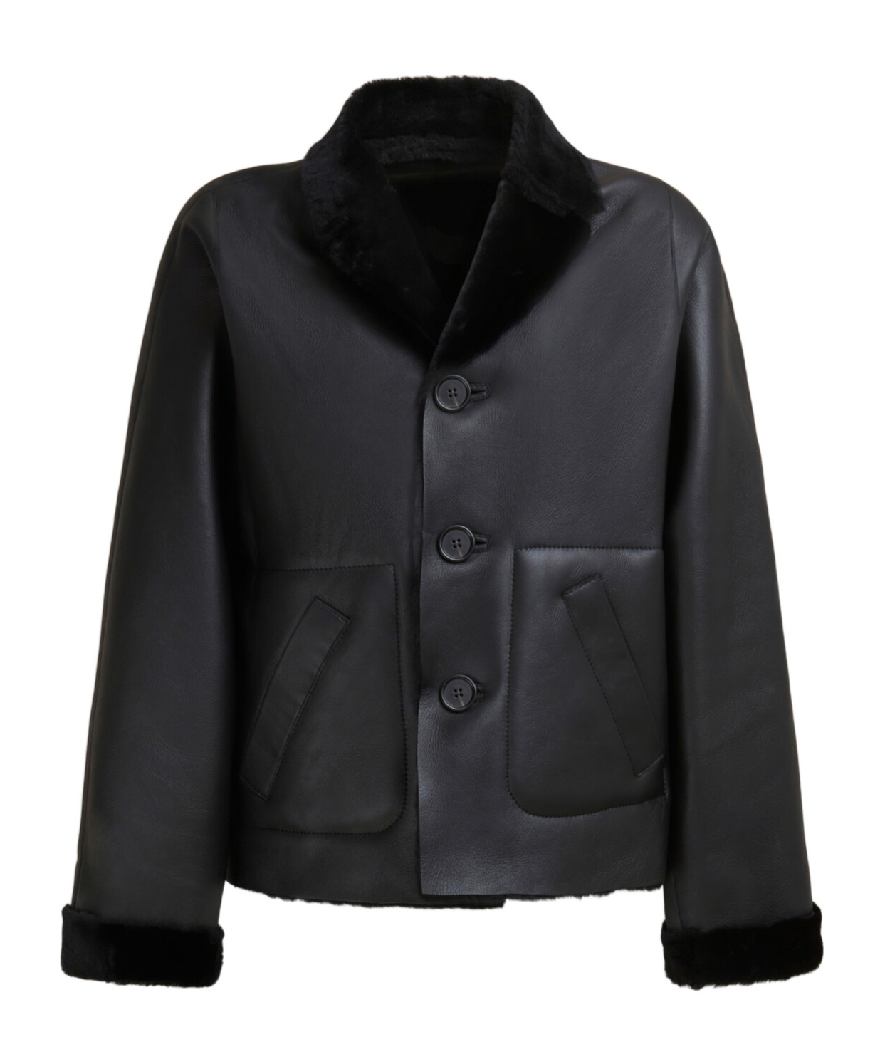 Marni Black Reversible Shearling Jacket In Black