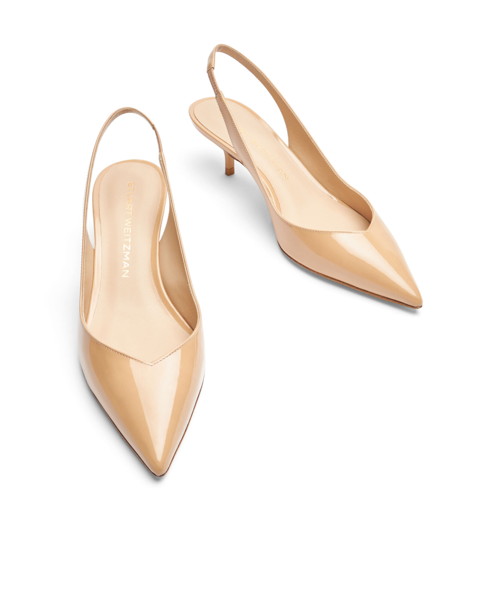 Stuart Weitzman Pointed High-heeled Sandals In Nude