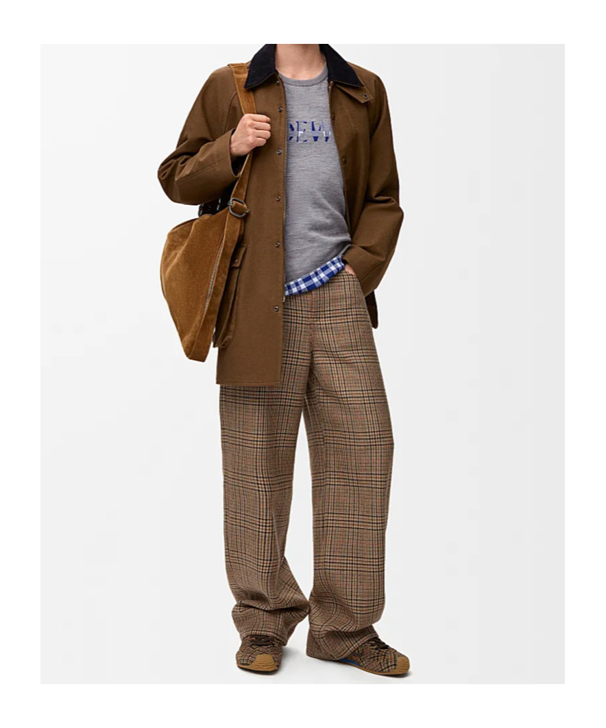 Loewe Cotton Trapeze Jacket In Brown