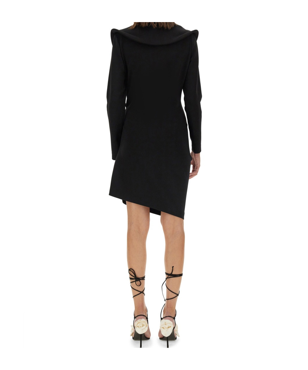 Magda Butrym Sculptural Mini Dress Featuring V-neckline In Black
