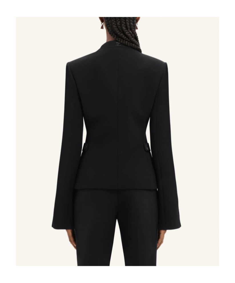 COURRÈGES HERITAGE CONCEALED-FASTENING CREPE JACKET