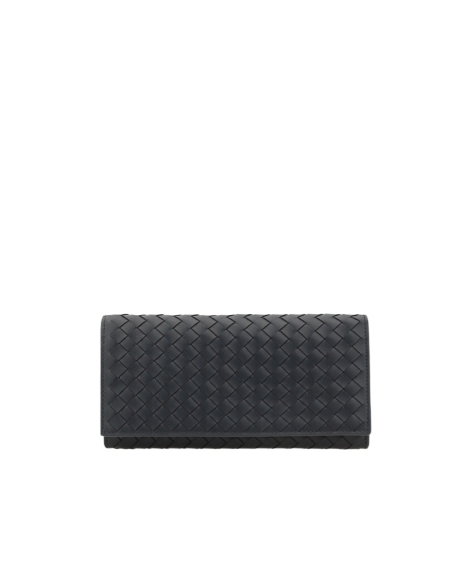Bottega Veneta Intrecciato Long Wallet With Coin Purse In Black