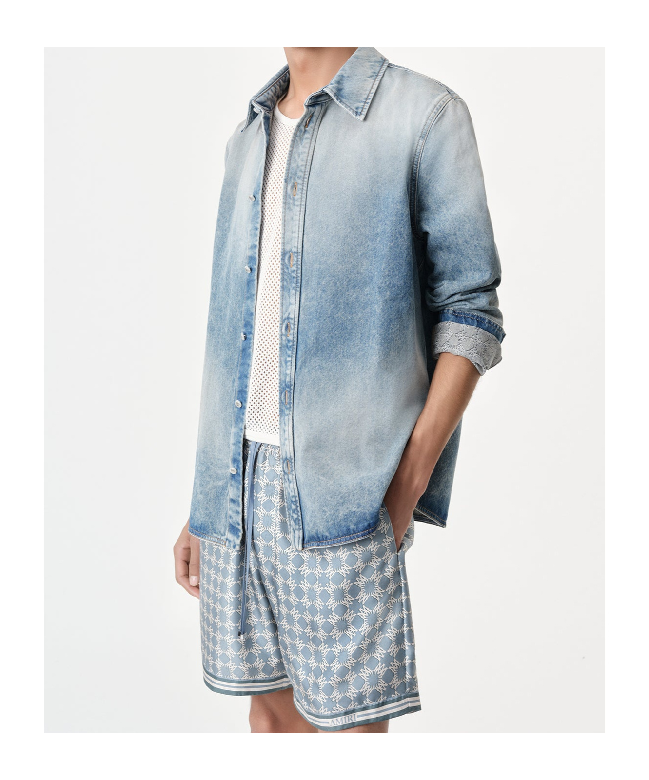 Amiri Long-sleeved Shirt In Blue