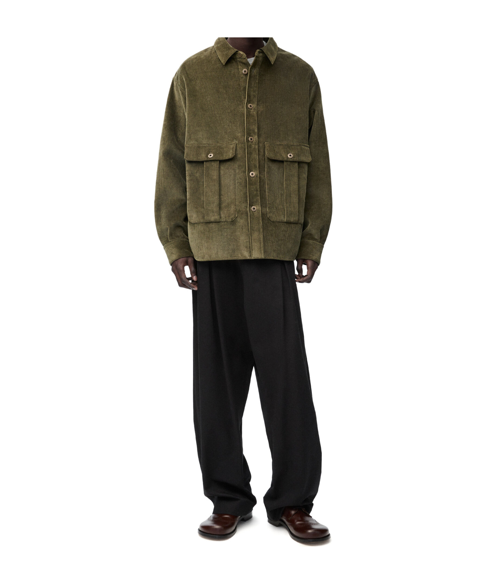 Loewe Cotton Cashmere Blend Casual Jacket In Green