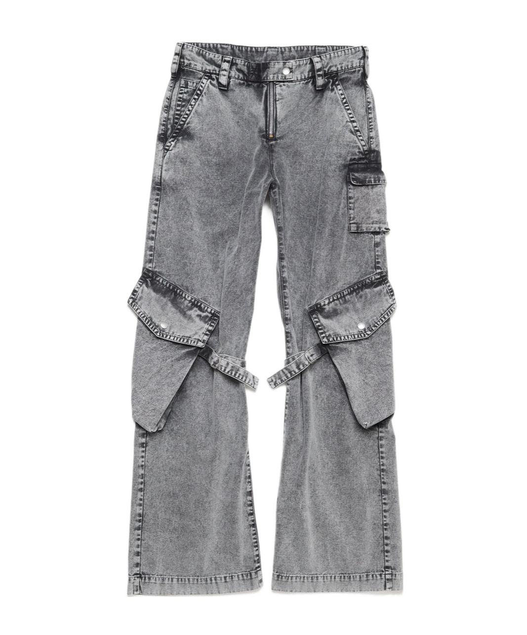 Acne Studios Mid-rise Cotton Canvas Cargo Pants In Gray