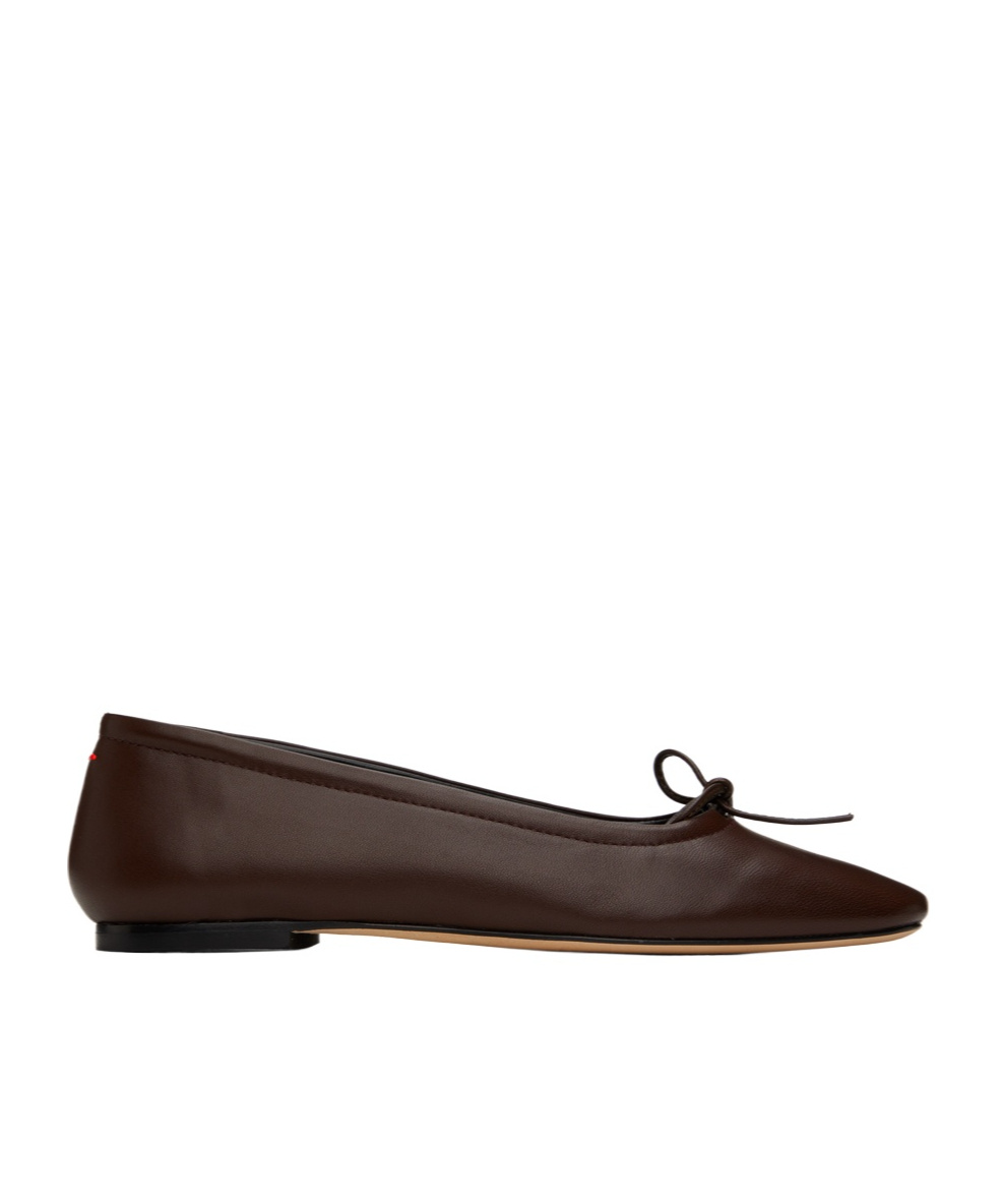 Aeyde Brown Delfina Ballerina Flats In Black