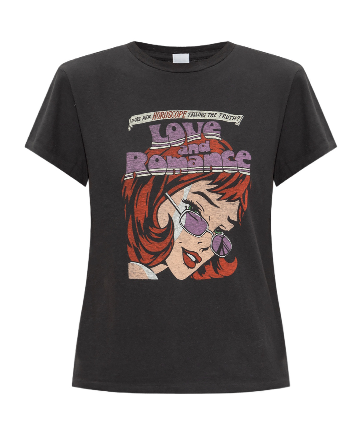 Re/done Graphic Print T-shirt Romance In Black