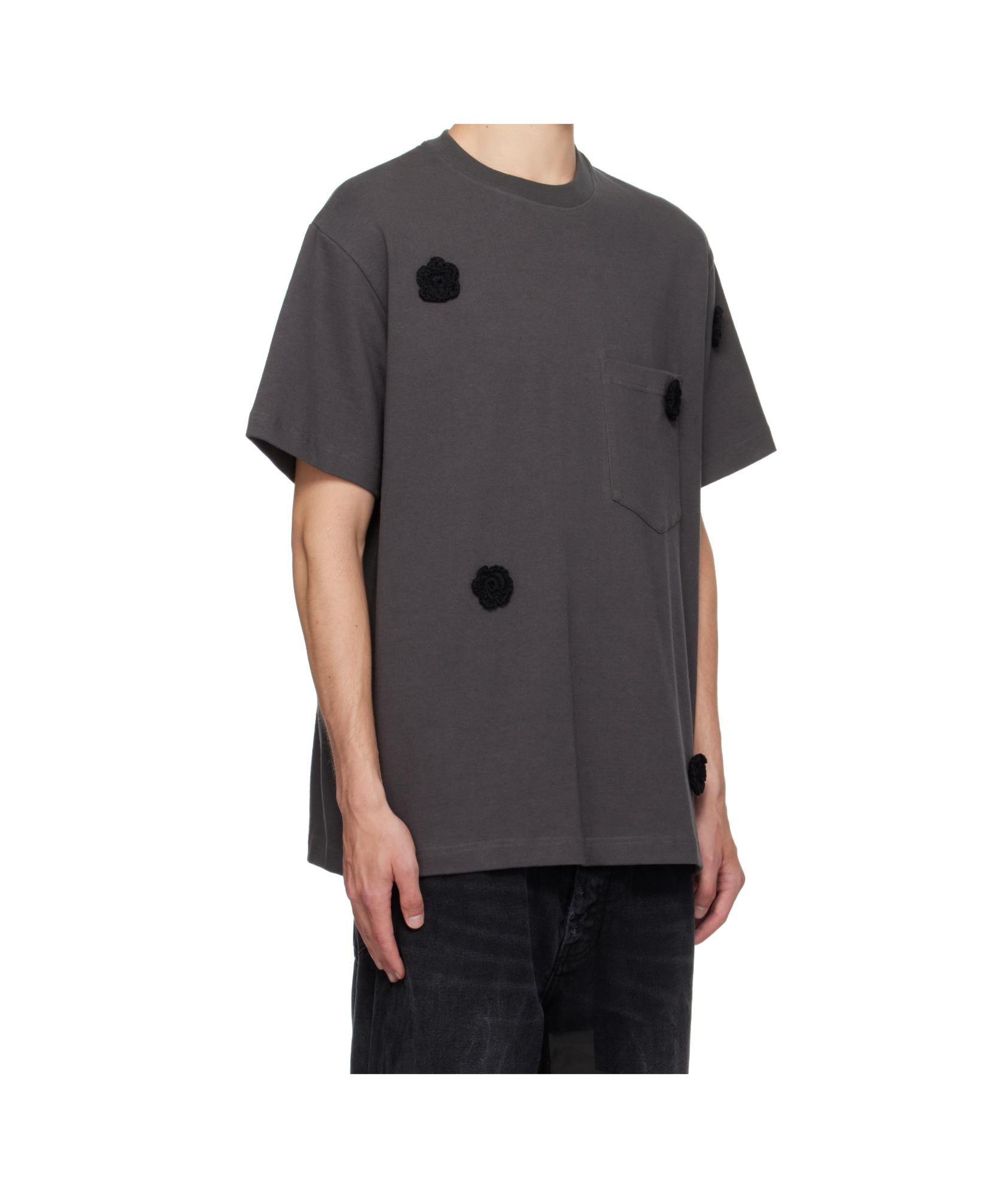 Song For The Mute Gray Daisy Standard T-shirt In Black