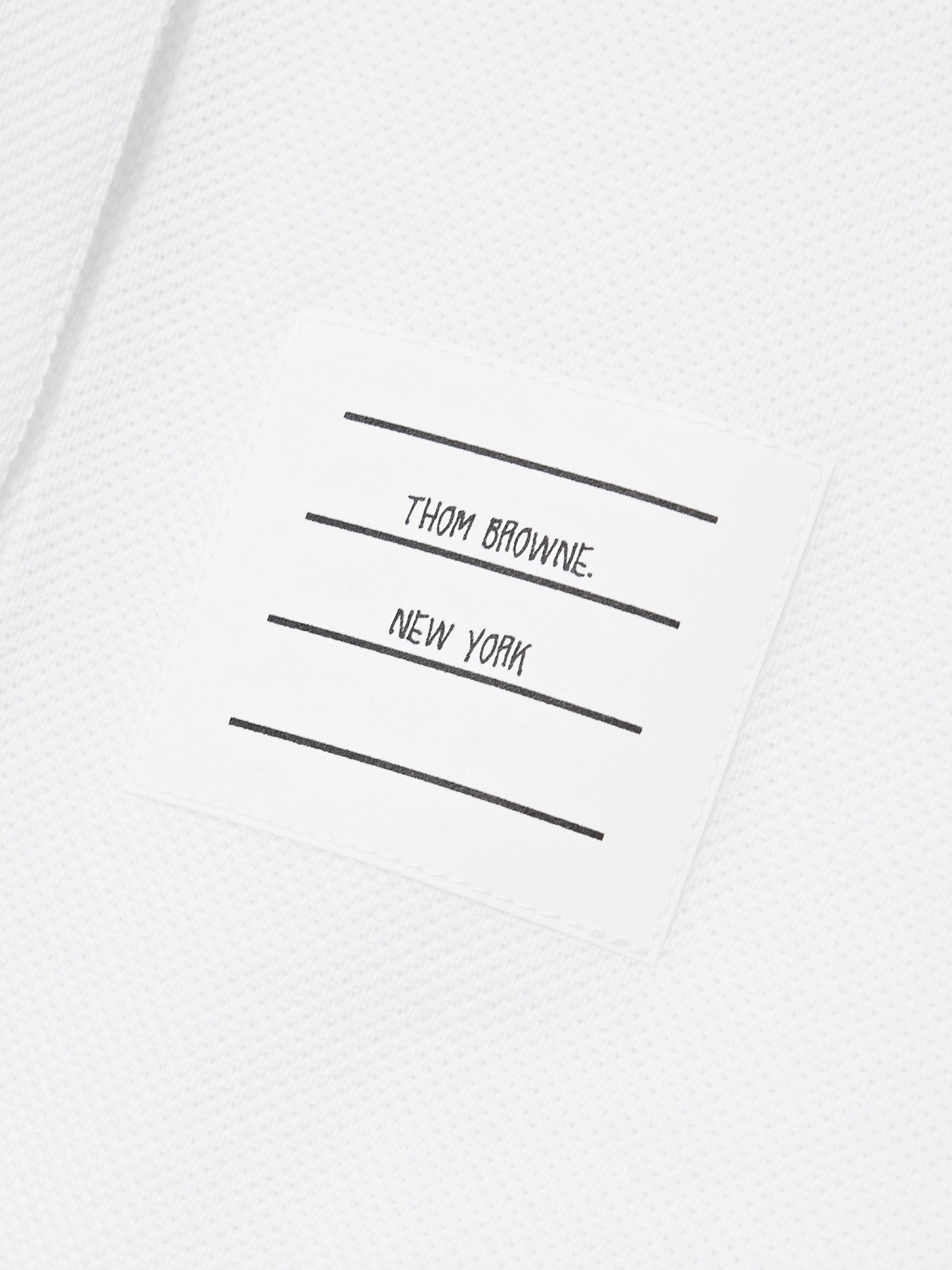 Thom Browne Floral-embroidered Piqué Shirt In White