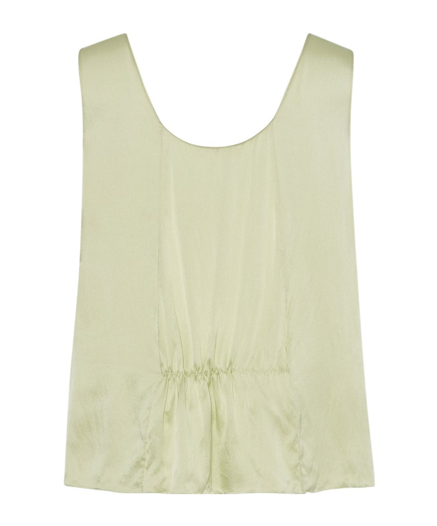 The Row Dinara Boxy Silk Top In Green