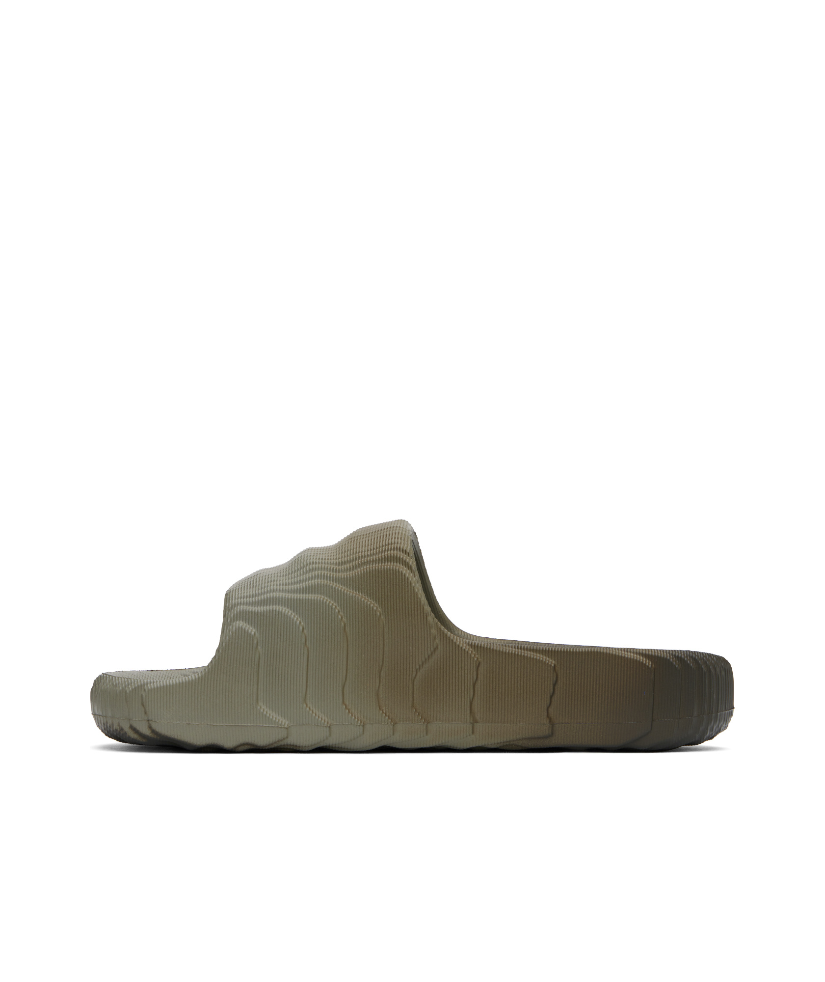 Adidas Originals Gray Adilette 22 Slides In Silver Pebble/shadow Olive/off White