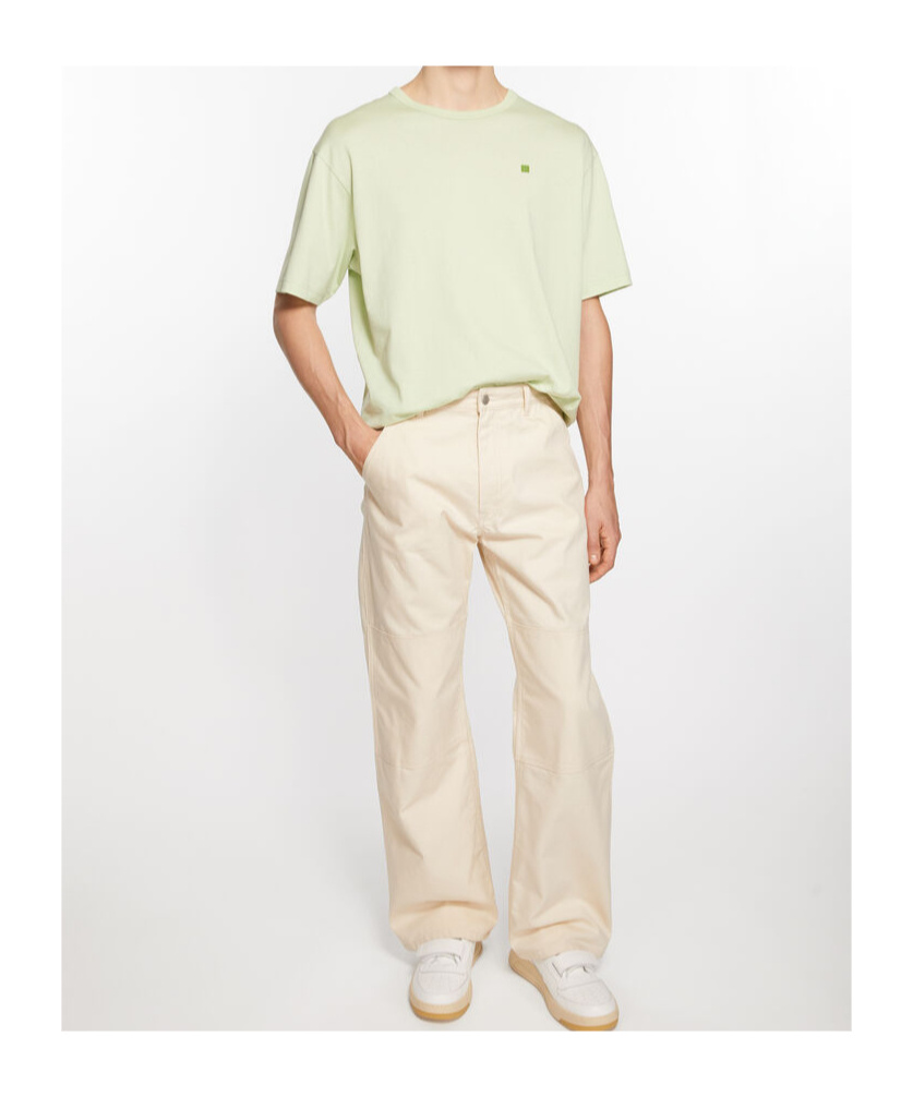 Acne Studios Patch Canvas Straight Trousers In White