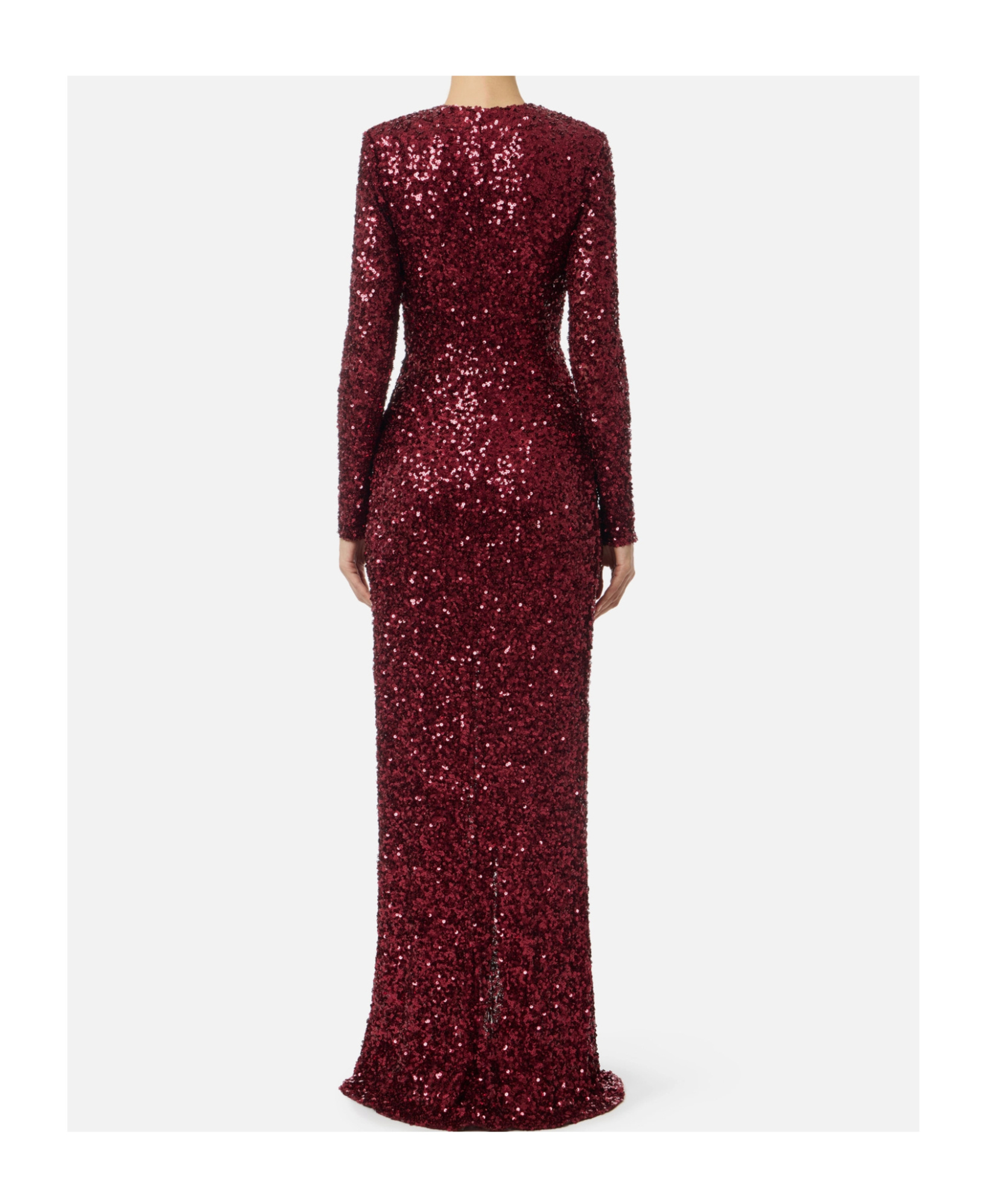 Elisabetta Franchi Red Carpet Dress In Sequins In Brown