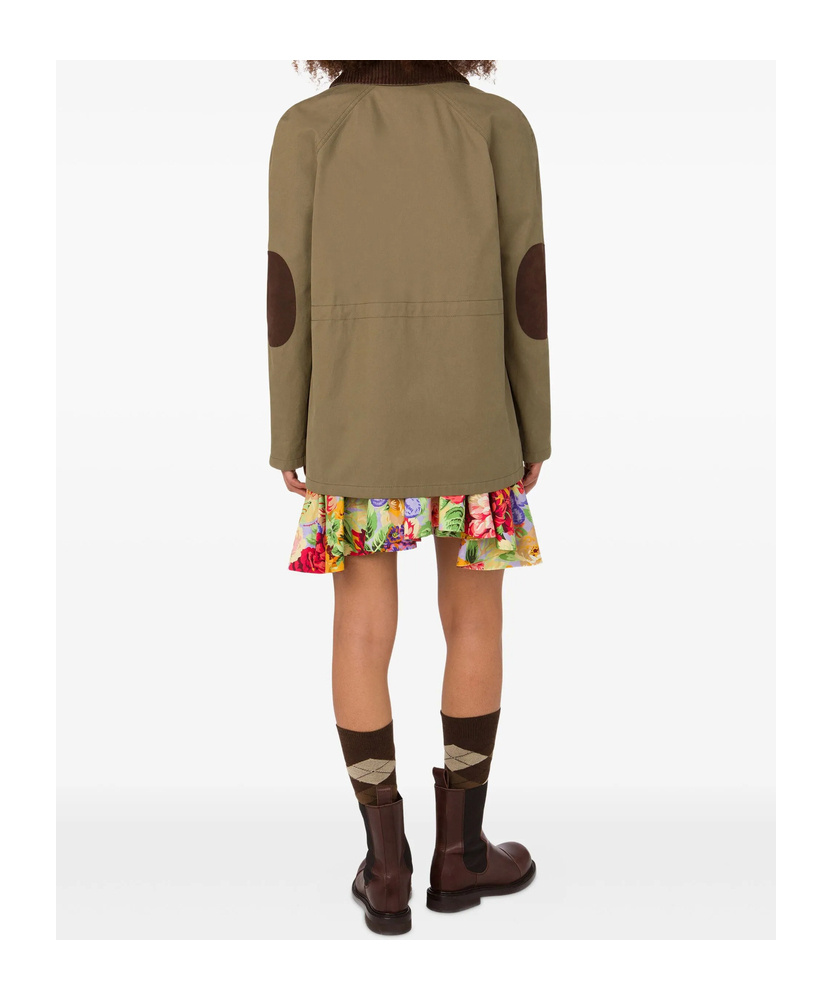 Moschino Corduroy-collar Utility Jacket In Brown