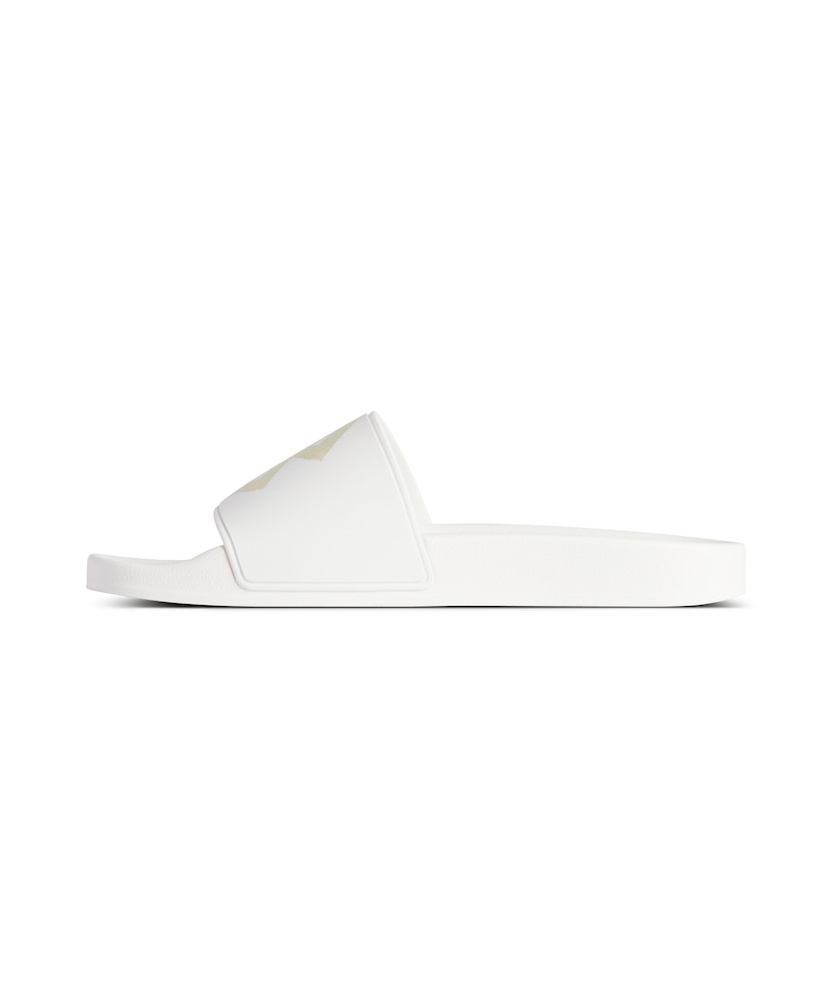 Shop Balenciaga Men's Pool Slide Sandal In White/yellow