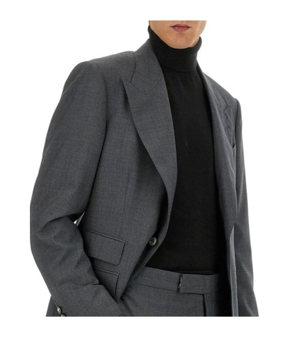 Tom Ford Shelton Fresco Stripe Wool Suit In Black