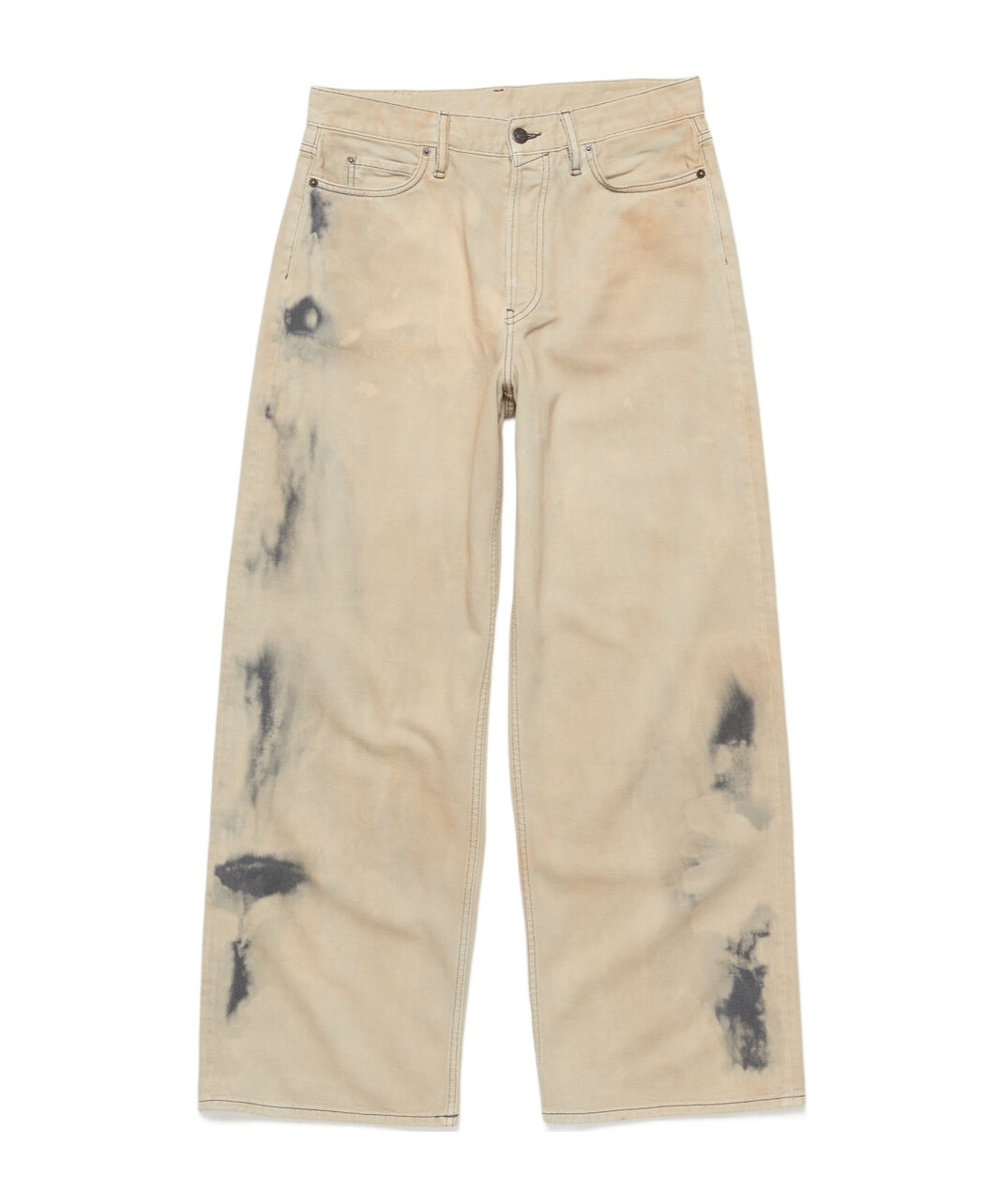 Acne Studios Bleached-effect Wide-leg Jeans In Nude