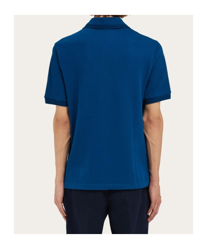 Ferragamo Short-sleeved Polo Shirt In Blue