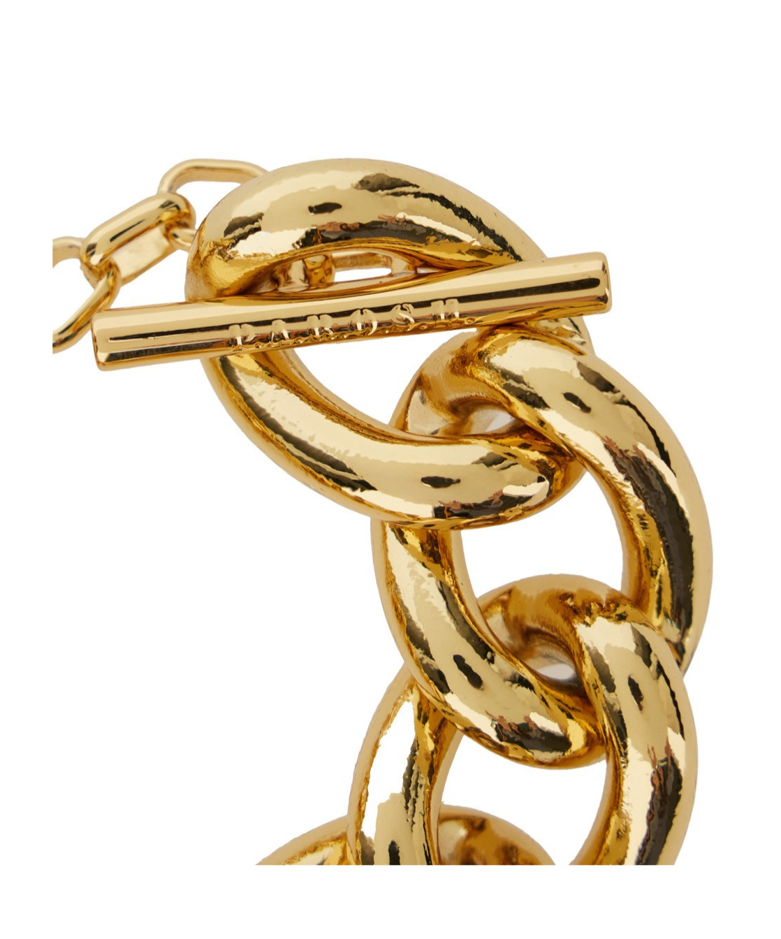 P.a.r.o.s.h Gold Tone Chain-link Bracelet With Clasp Logo Closure In Yellow