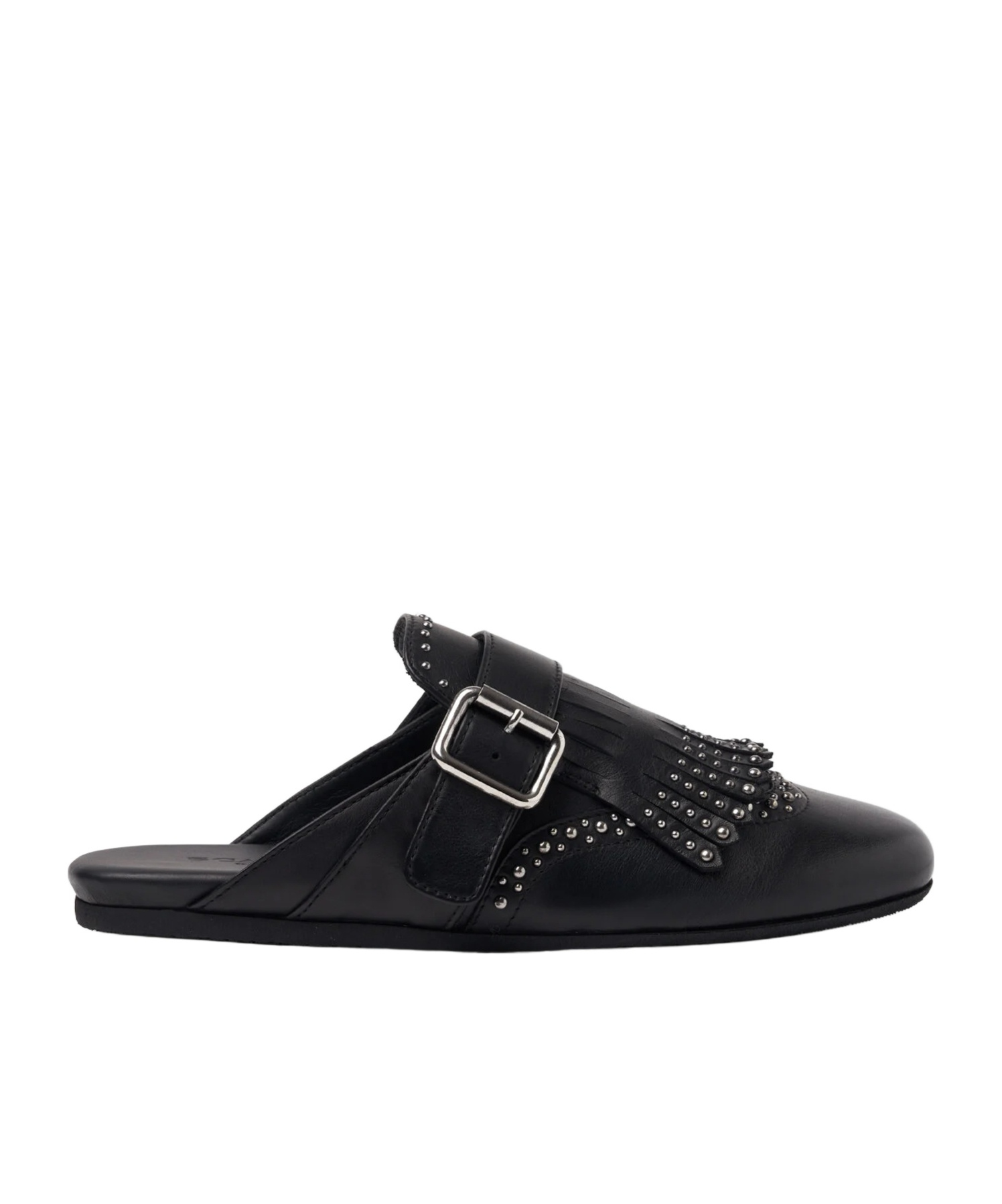 Scarosso Gaia Studded Mule Flat Shoes In Animal Print