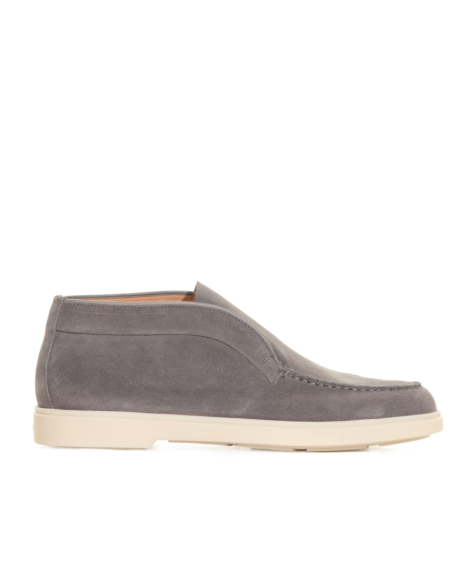 Santoni Round-toe Slip-on Loafers In Gray