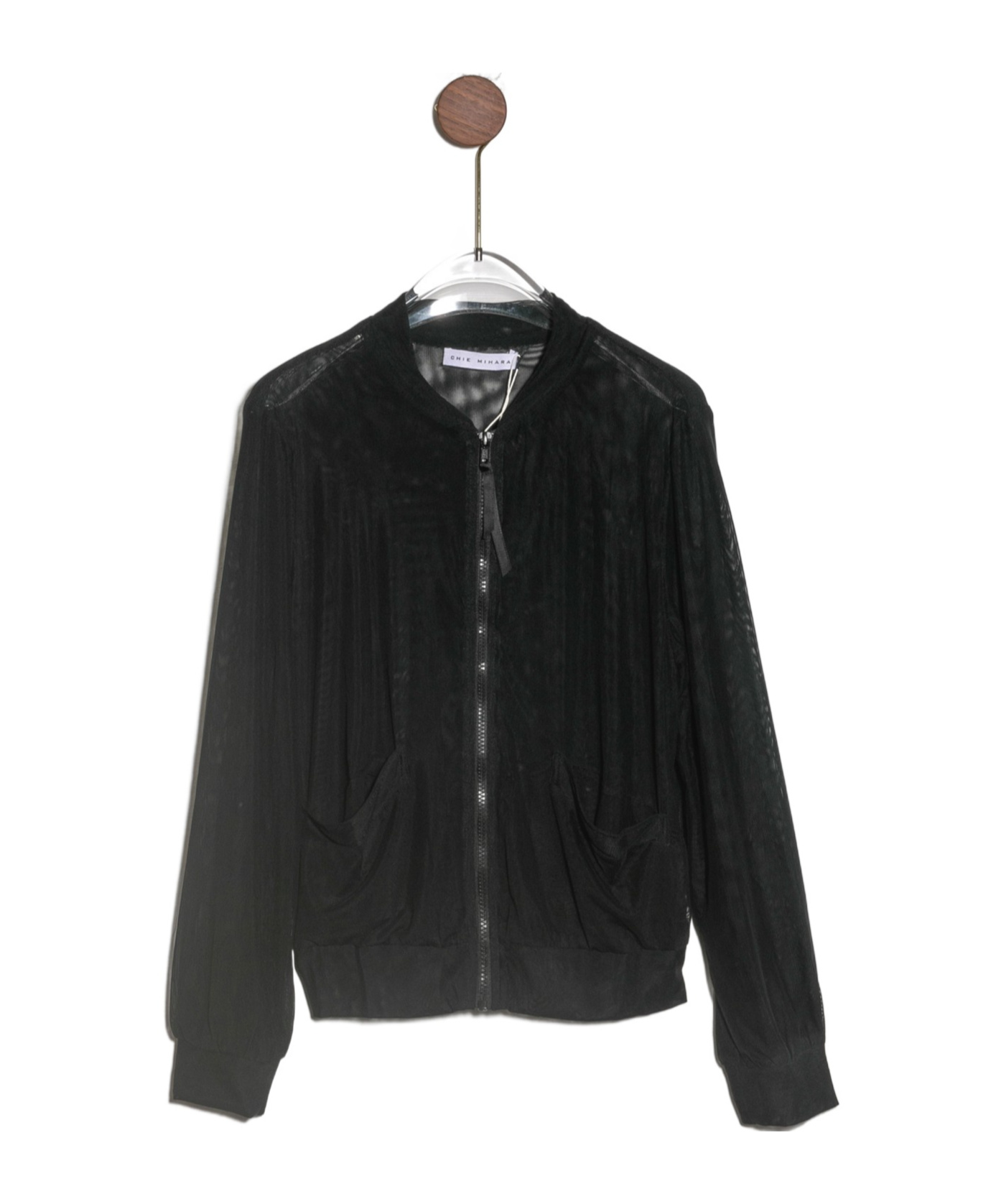 Chie Mihara Round Collar Long-sleeved Casual Jacket In Black