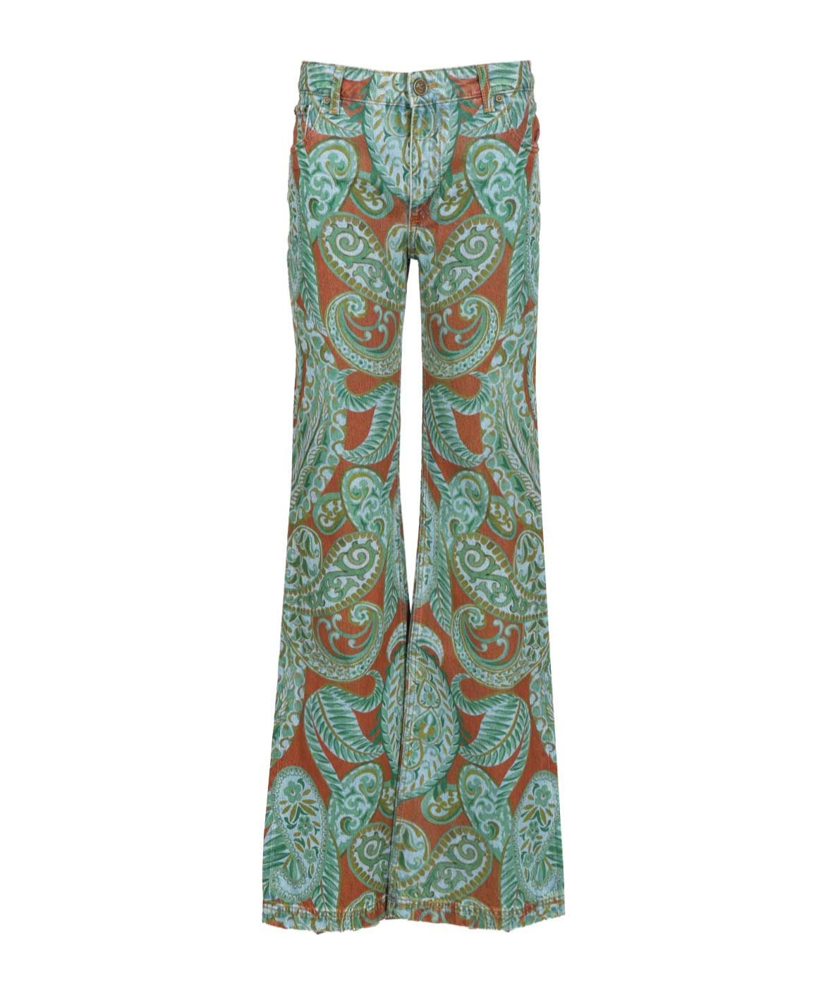 Etro Straight Fit With Paskey Motif Trousers Multicolor In Multi