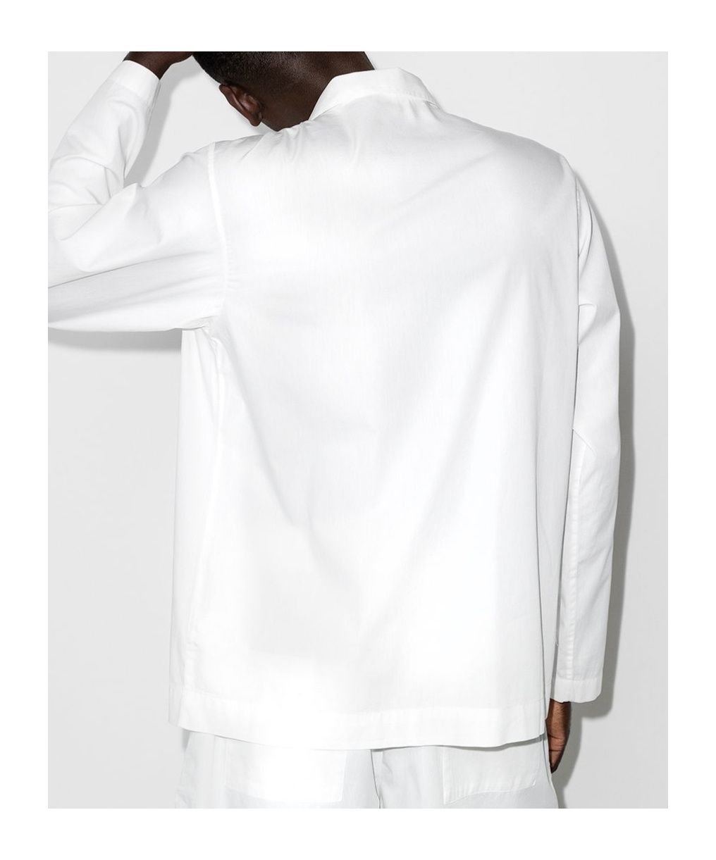 Tekla Buttoned Poplin Pajama Shirt In White