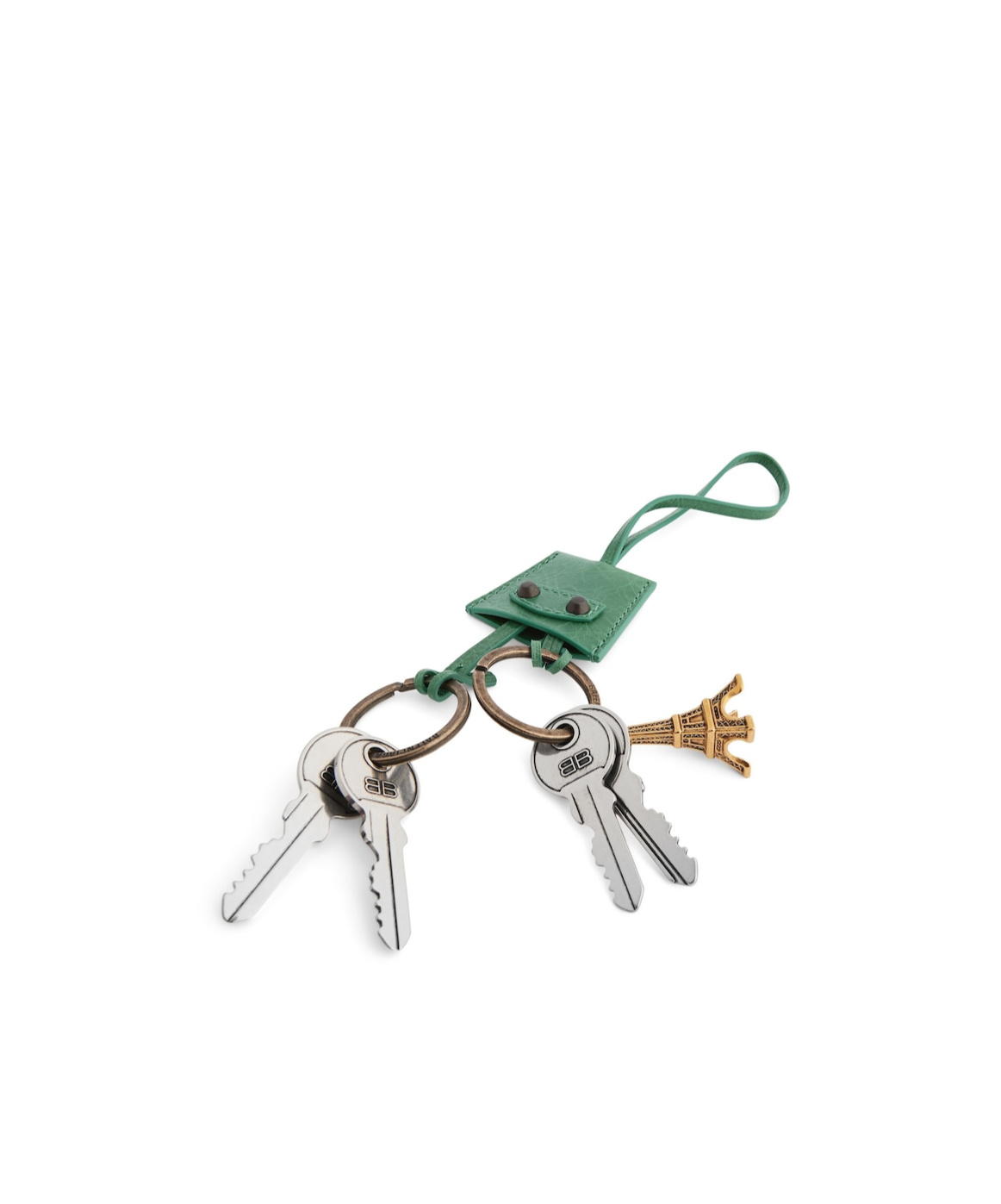 Balenciaga Le City Charm Eiffel Keychain In Green