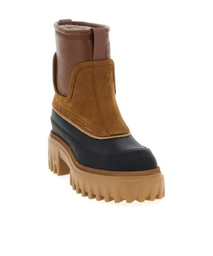 Hogan Chunky Sole Ankle Boots With Pull Tab In Brown