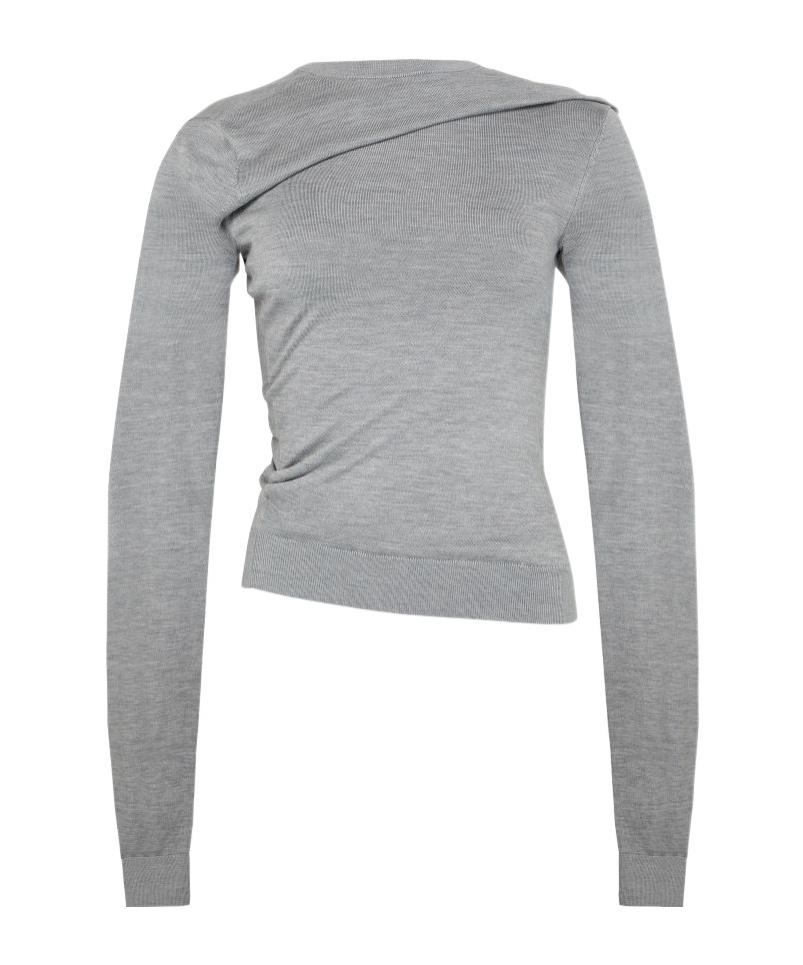 Acne Studios Deconstructed Silk Skirt In Gray