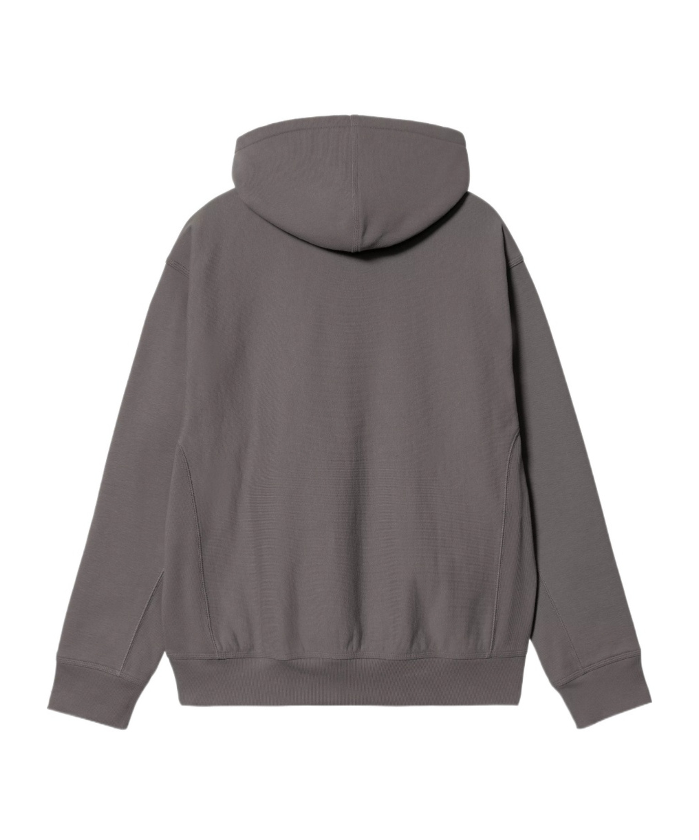 Carhartt Hooded American Script Sweatshirt In Gray