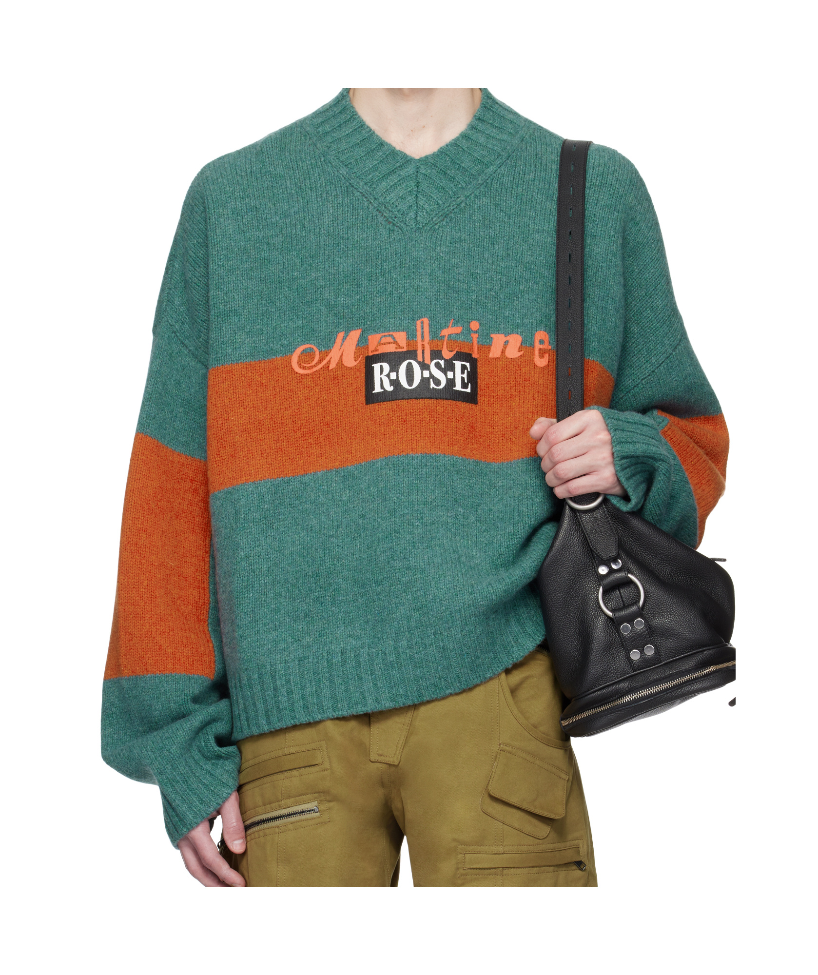 Shop Martine Rose Oversized Sweater In Green Rust
