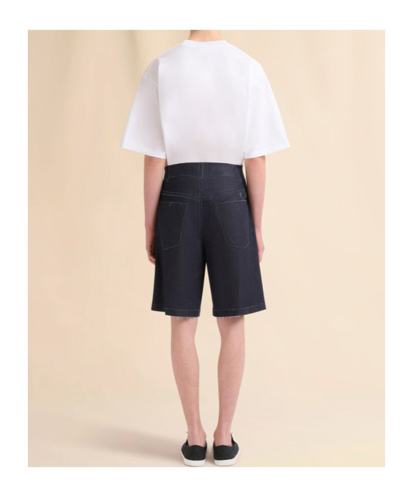 Marni Men's High-waisted Shorts Raw Hem In Blue
