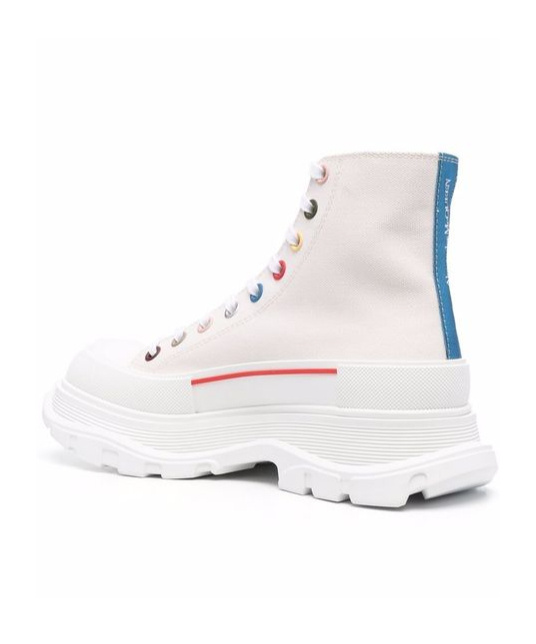 Alexander Mcqueen Tread Slick High Top Sneakers In White