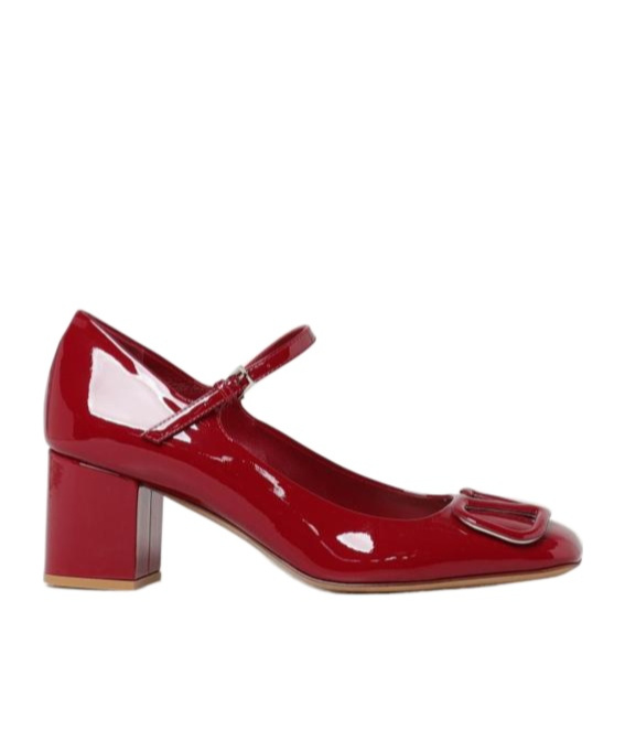 Valentino Mary-jane-pumps Vlogo Signature 60 Aus Leder In Red