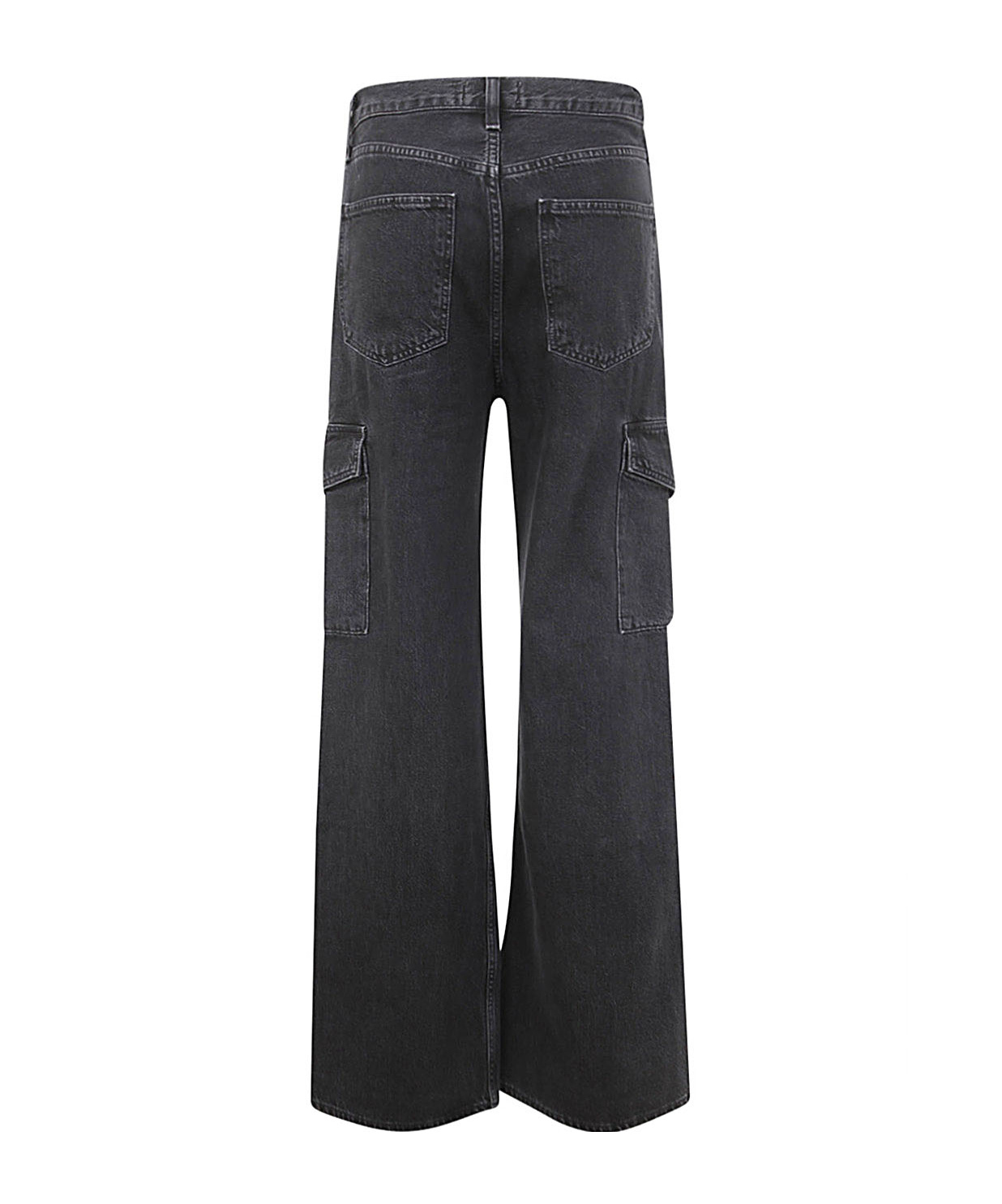 Agolde Wide-leg Cargo Jeans Featuring Belt Loops In Black
