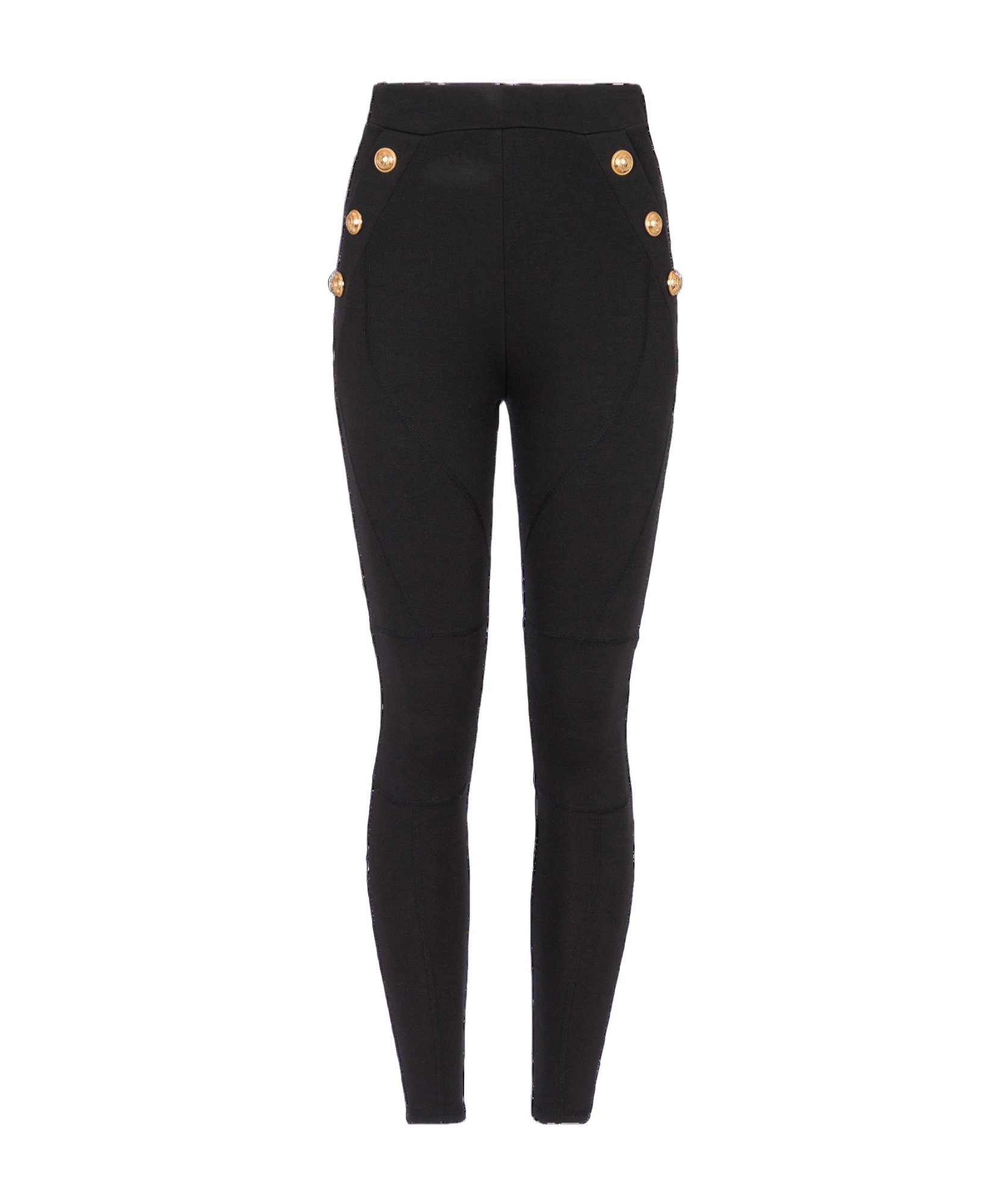 Balmain Jersey Leggings With 6 Buttons In Black