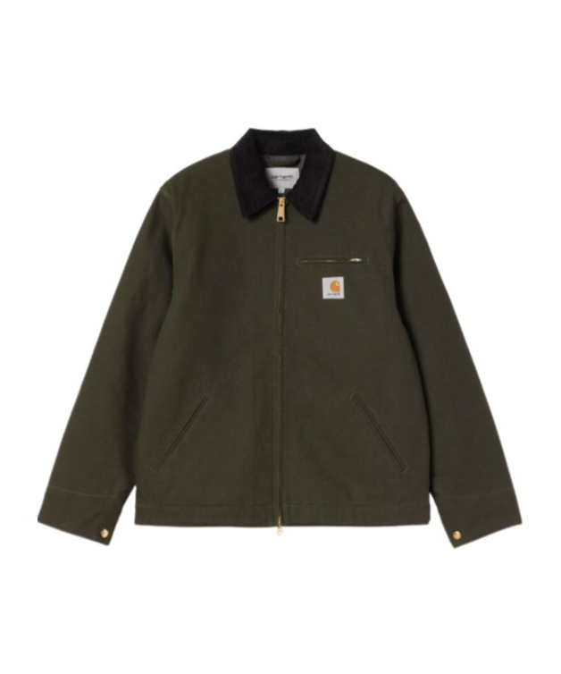 Carhartt Detroit Corduroy-trimmed Organic Cotton-canvas Jacket In Green