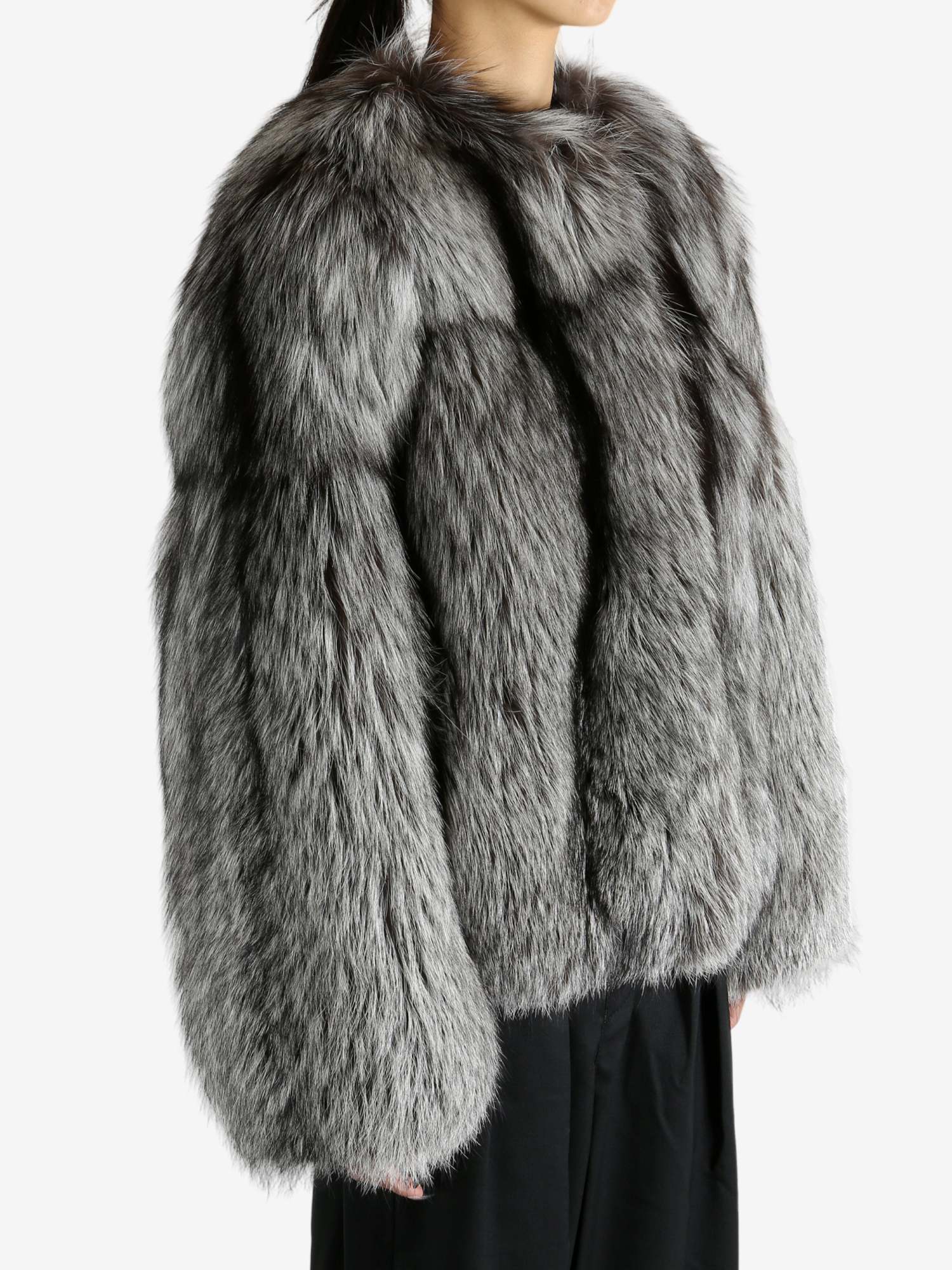 Yves Salomon Long-sleeved Fur Jacket In Multi