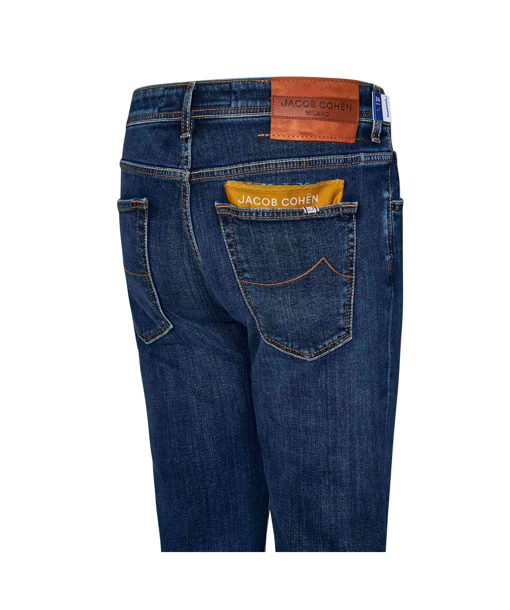 Jacob Cohen Blue Slim Five Pockets Jeans With Logo Patch In Blue