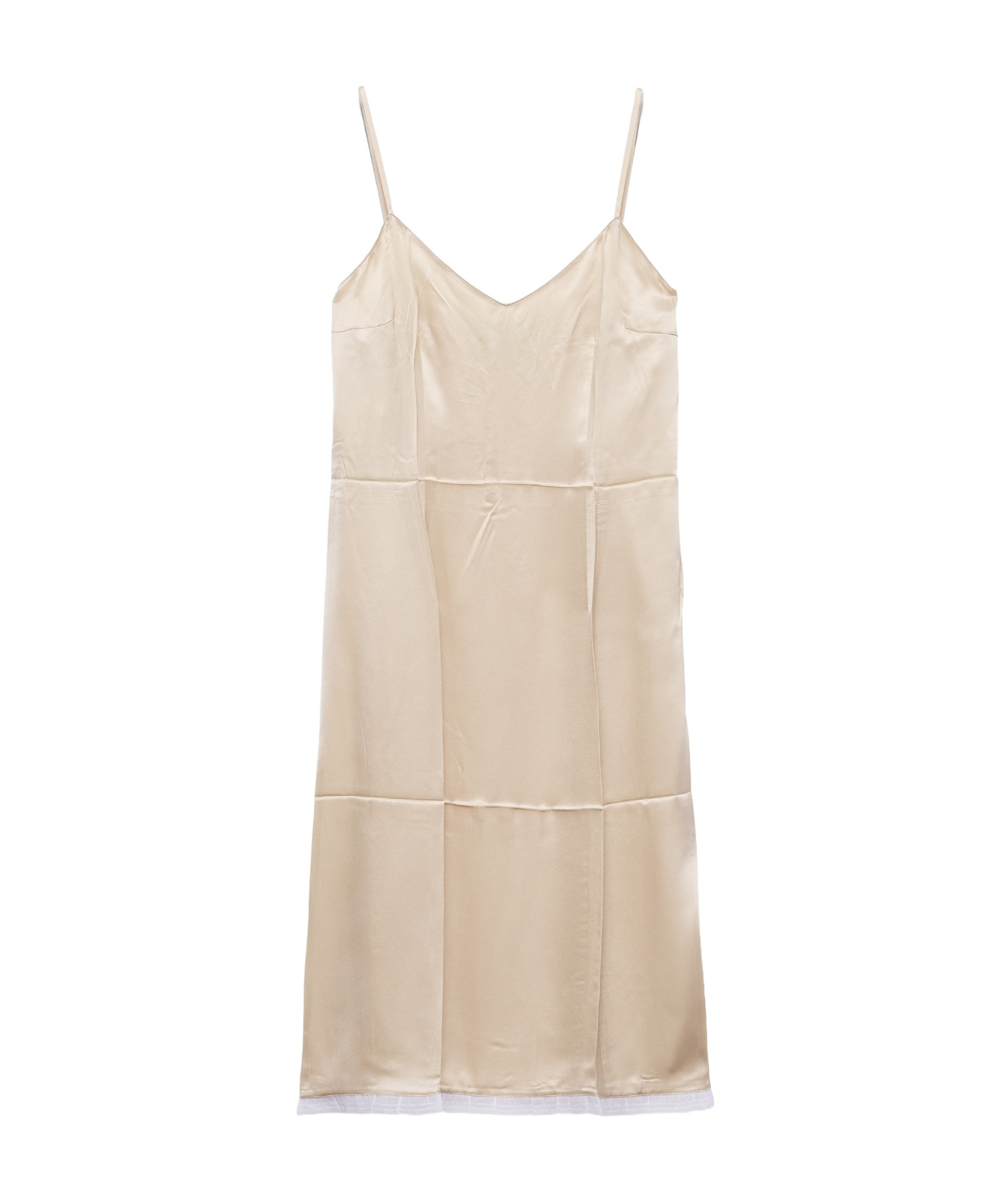 Prada Slip Crepe Satin Dress In Desert Beige