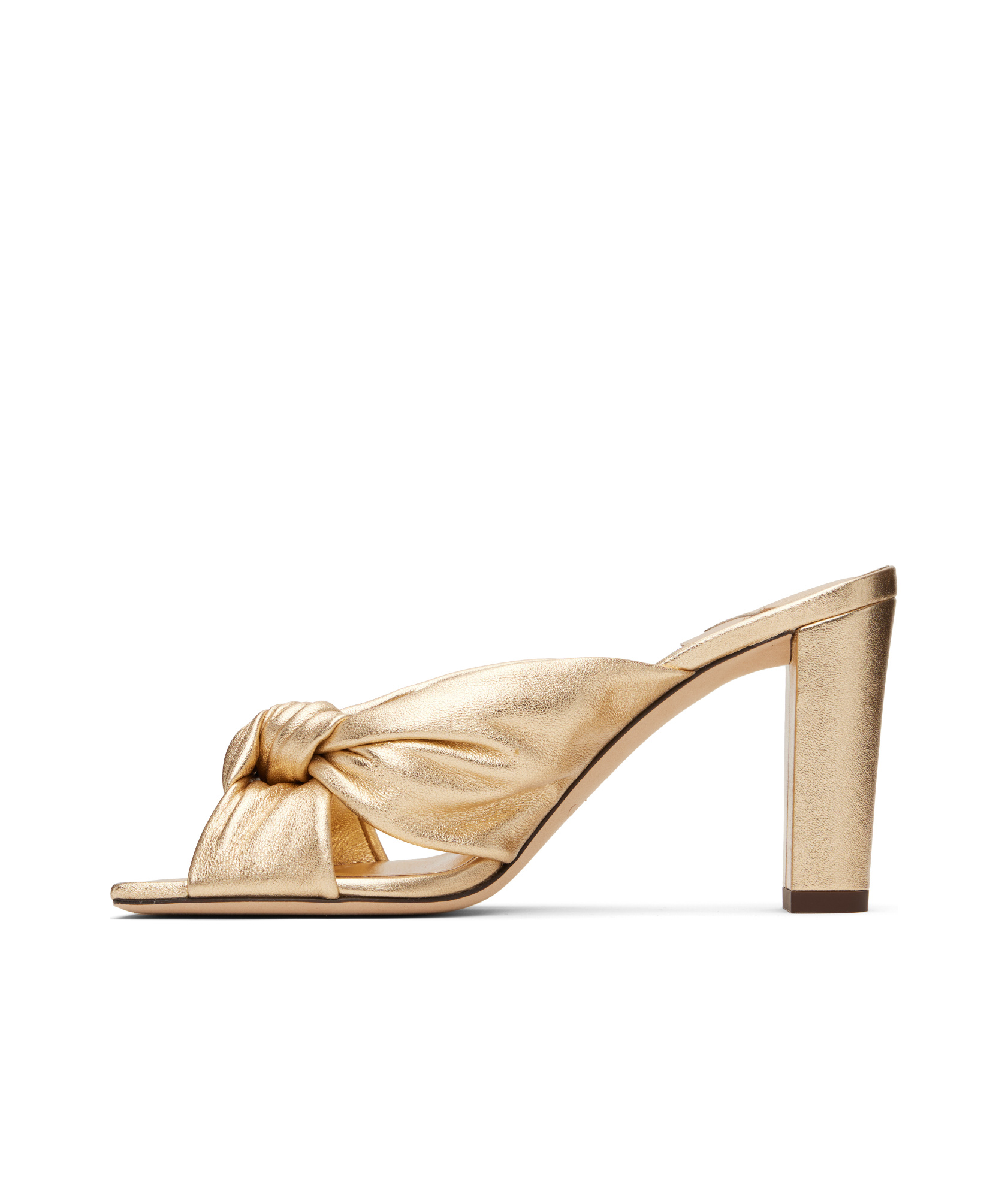 Jimmy Choo 85mm Avenue Knotted Sandals In Gold