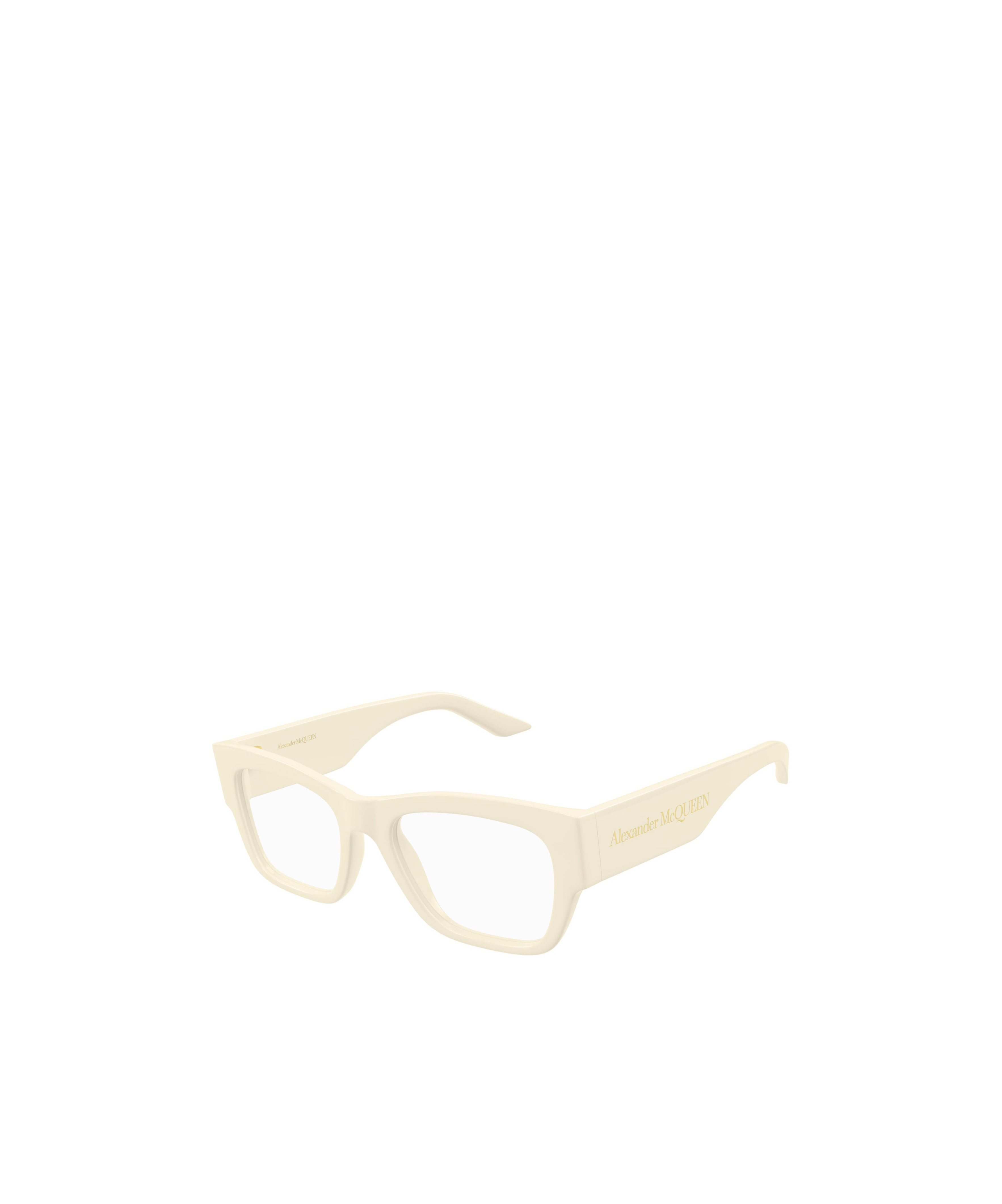 Alexander Mcqueen Geometrically Framed Flat Mirror In Solid-ivory