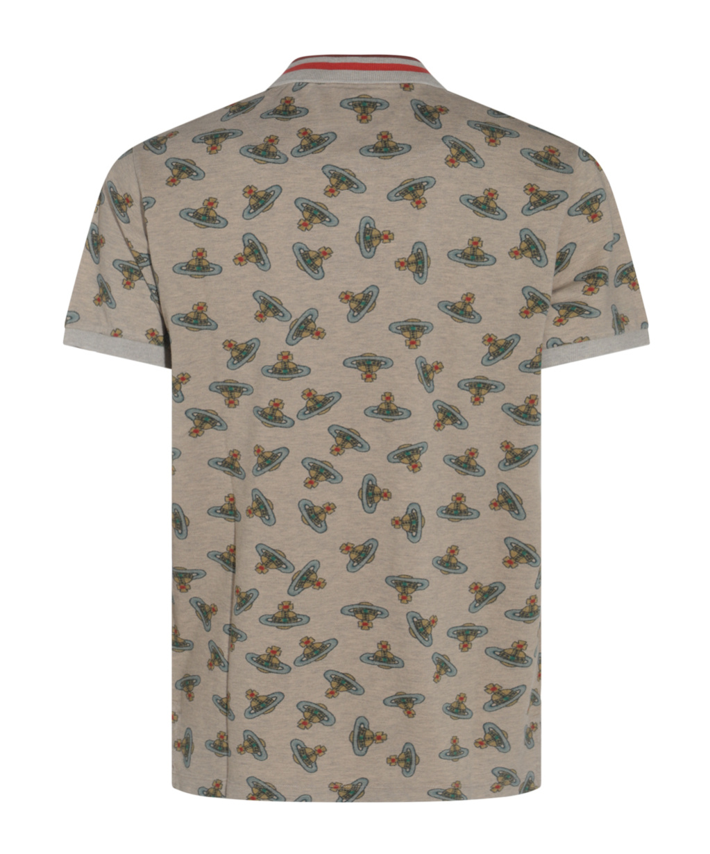 Vivienne Westwood Orb Logo Print Polo Shirt In Nude