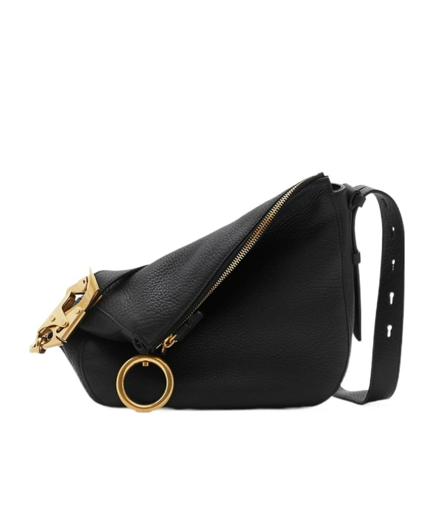 Burberry Small Knight Chain-linked Puffy Shoulder Bag In Black